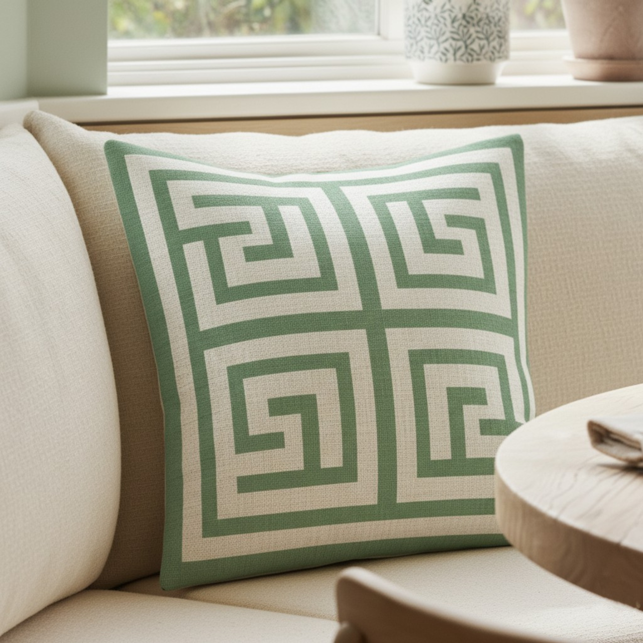 Athenian Square - Square Faux-Suede Pillowcase Athenian Square - Square Faux-Suede Pillowcase