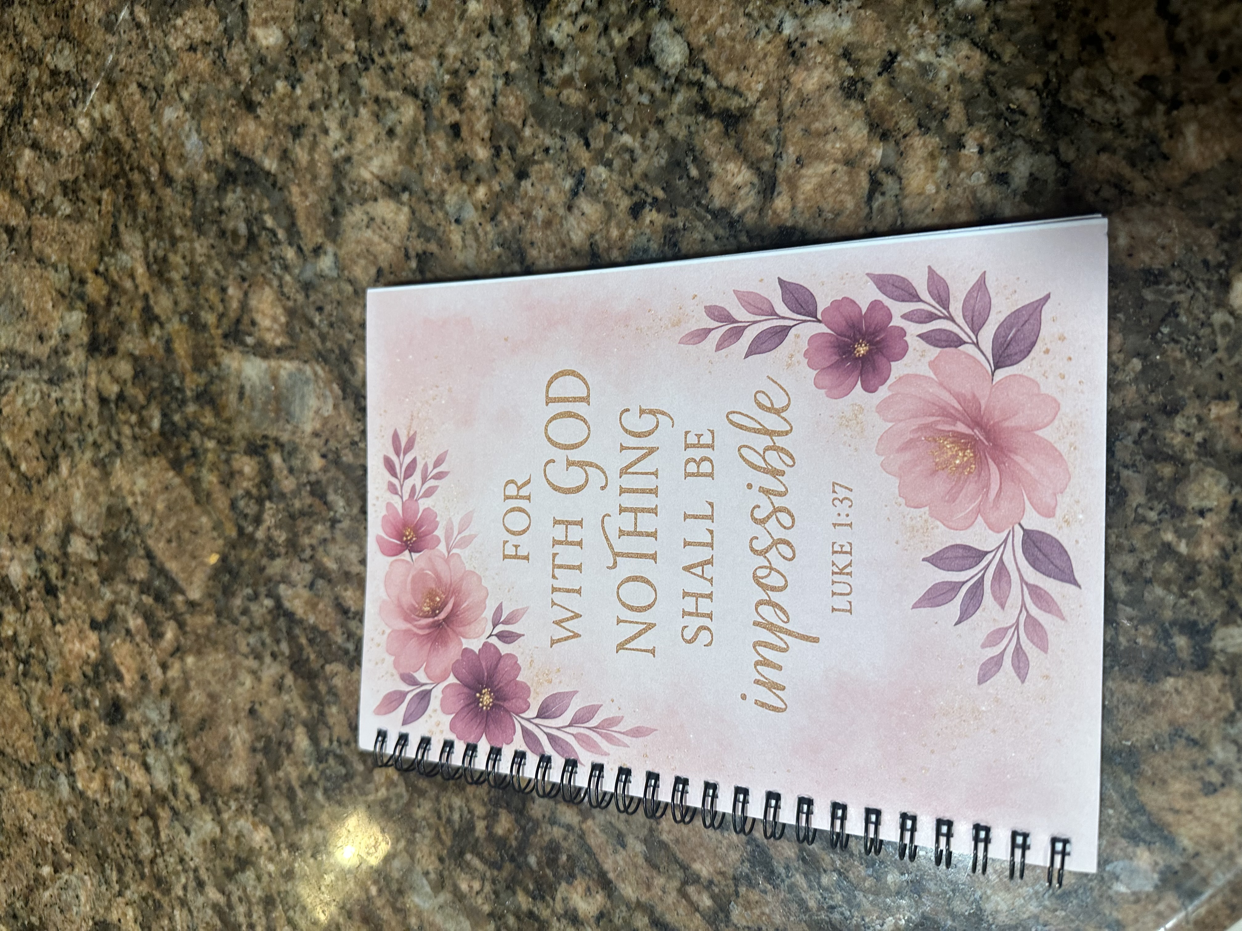Inspirational Floral Spiral Notebook, Christian Journal, Faith-Based Gift, Planner, Bible Study, Motivational Stationery product thumbnail image
