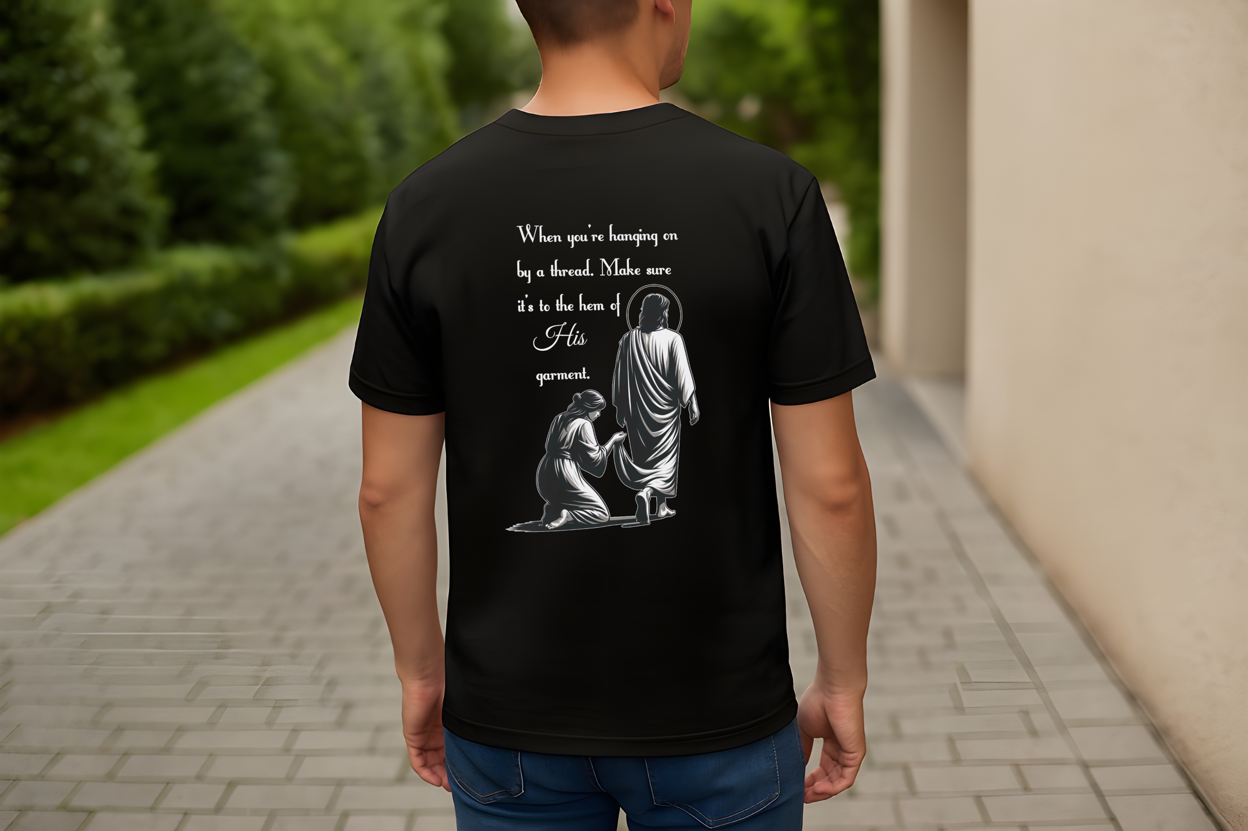 The Hem of His Garment Christian Softstyle T-Shirt – Mark 5:27–29 Faith and Healing Tee, Inspirational Jesus Design, Soft Lightweight Christian Apparel for Women and Men product thumbnail image The Hem of His Garment Christian Softstyle T-Shirt – Mark 5:27–29 Faith and Healing Tee, Inspirational Jesus Design, Soft Lightweight Christian Apparel for Women and Men product thumbnail image