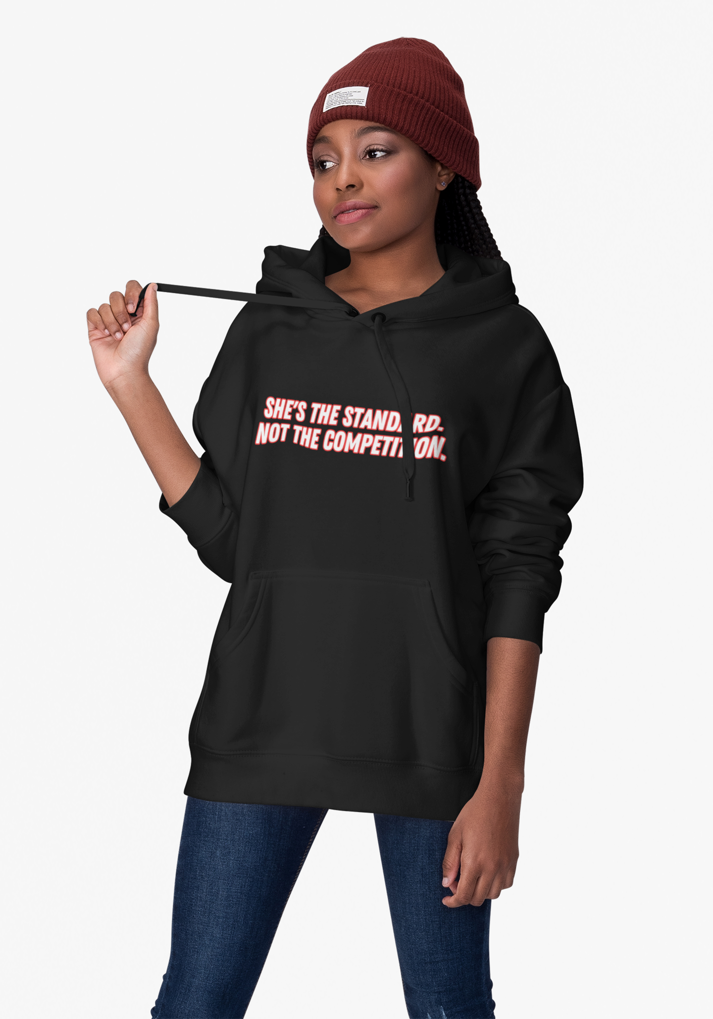 Empowering Hoodie: 'She's the Standard, Not the Competition' product thumbnail image