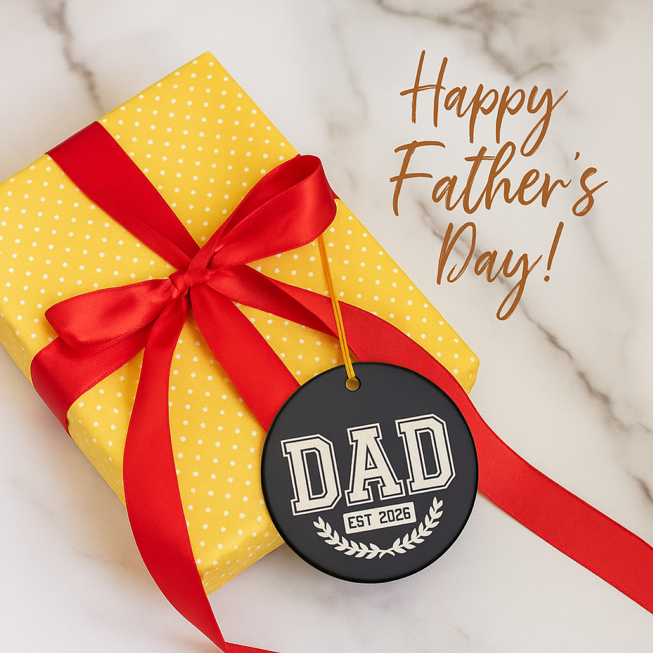 Dad Est. 2026 Ceramic Ornament product thumbnail image