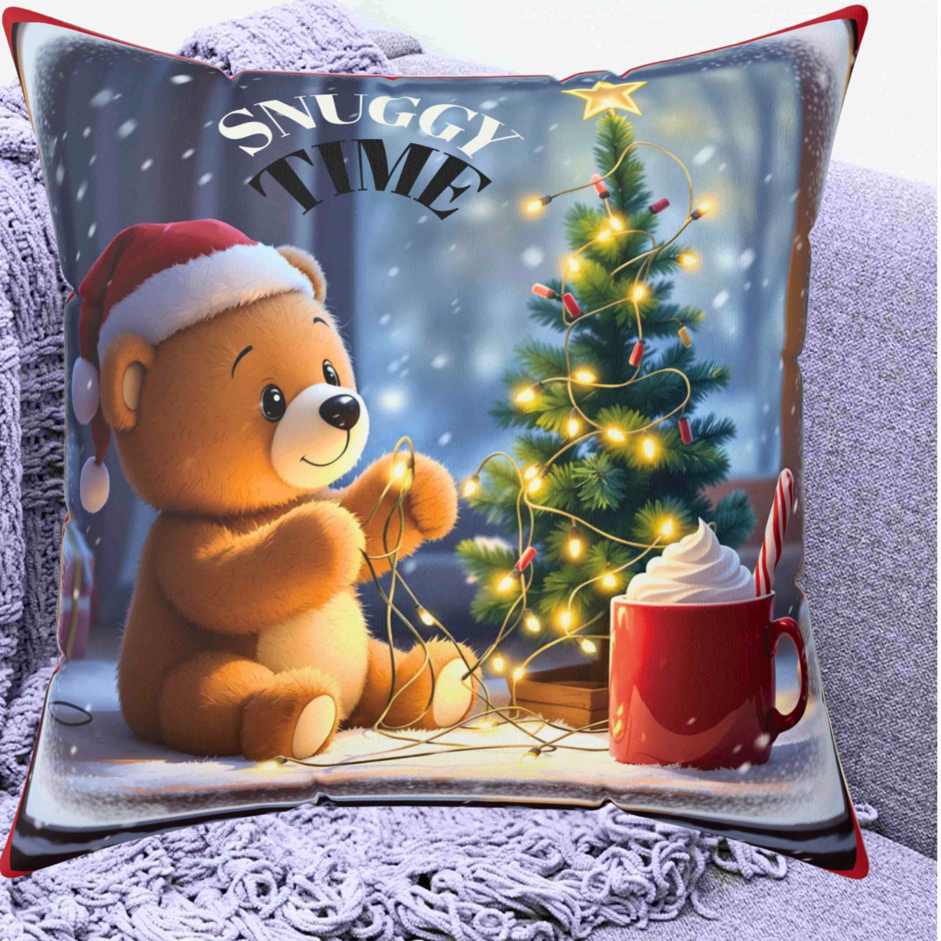 Cozy Christmas Bear Pillow, Holiday Decor, Cute Bear Cushion, Festive Home Accents, Seasonal Gift for Kids product thumbnail image Cozy Christmas Bear Pillow, Holiday Decor, Cute Bear Cushion, Festive Home Accents, Seasonal Gift for Kids product thumbnail image
