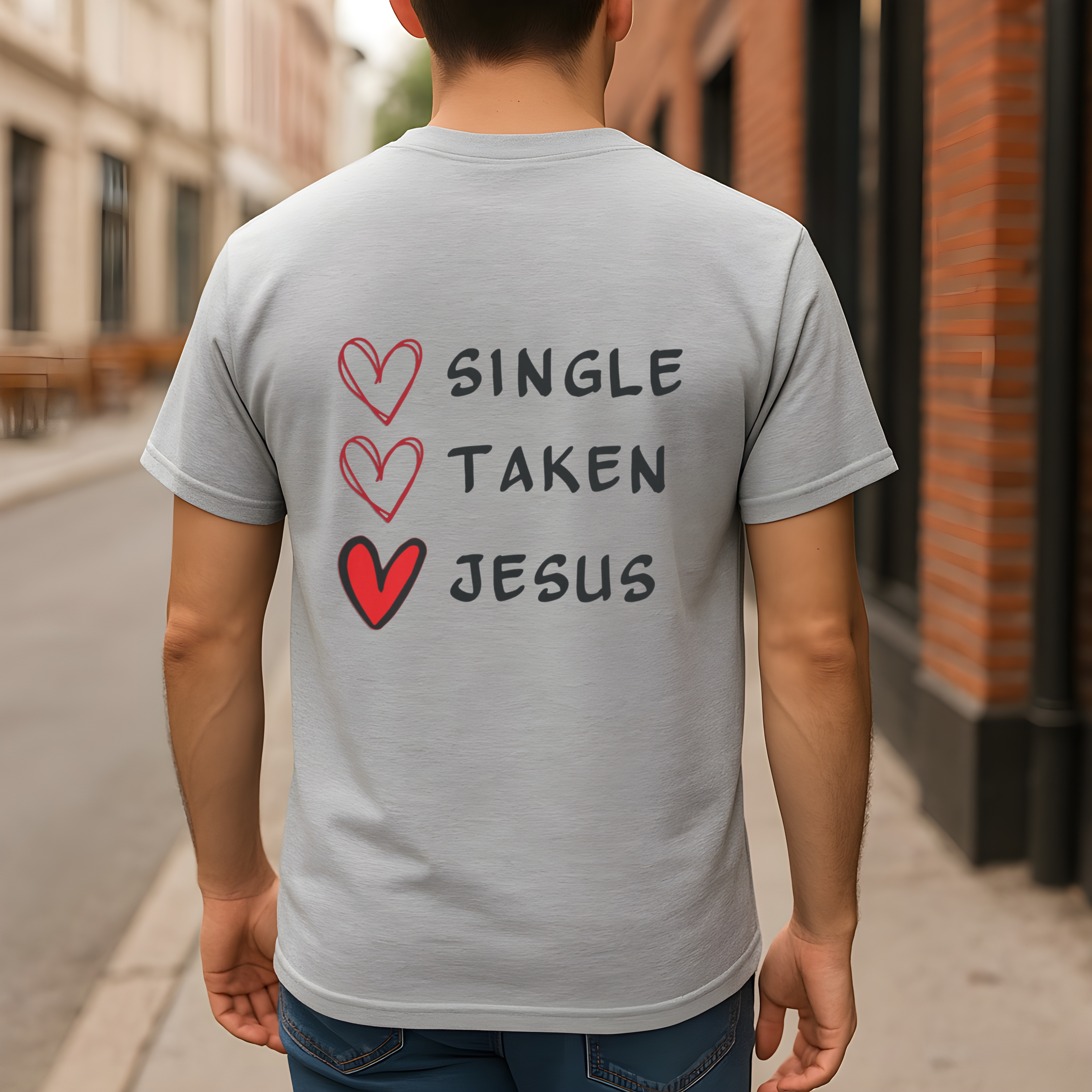 Taken by Jesus Christian T-Shirt – Softstyle Funny Faith Relationship Status Tee, Graphic Shirt, Inspirational Bible Quote Gift, Christian Apparel, Unisex Tee,  product thumbnail image