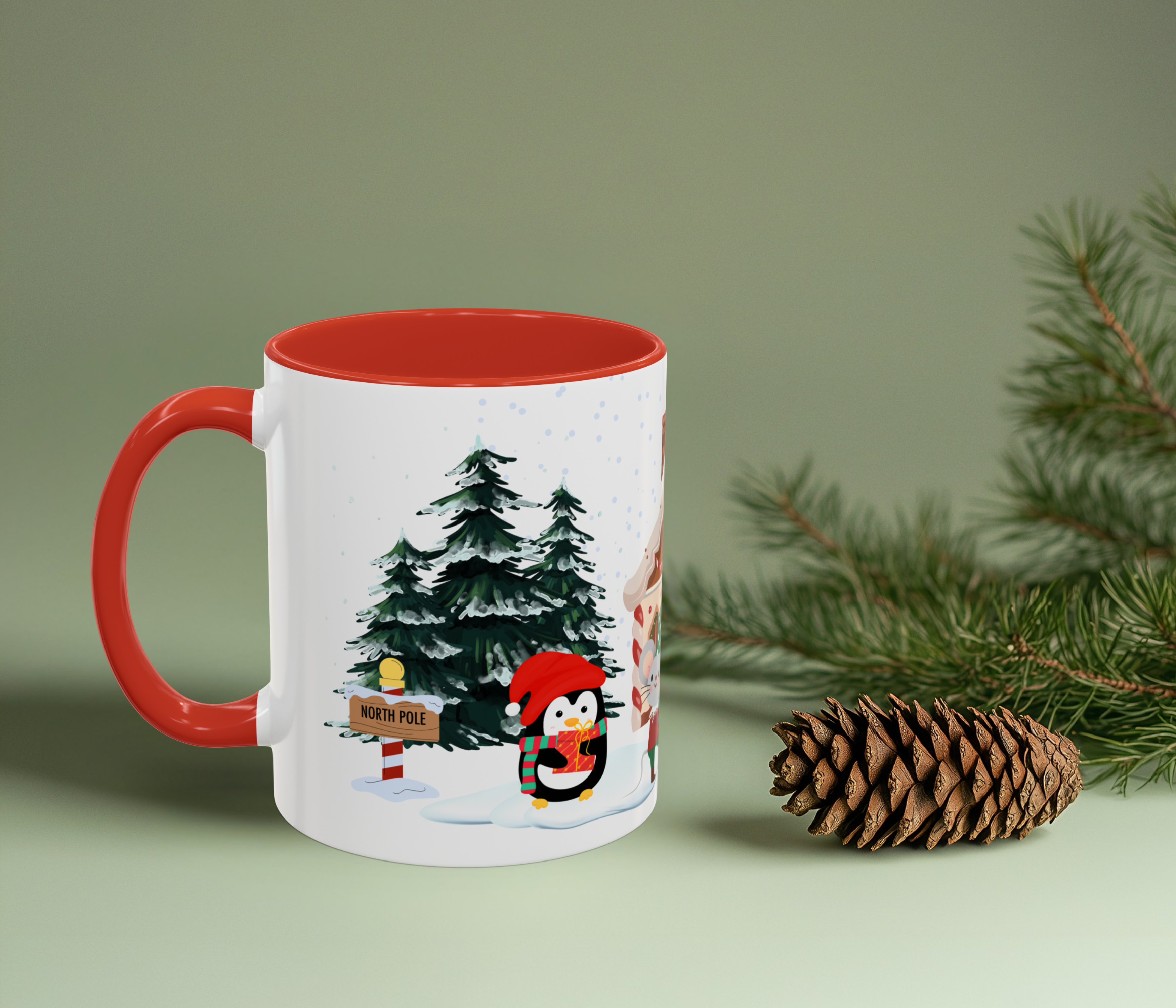 Christmas Coffee Mug | Cute Holiday Accent Cup | Cozy Winter Mug Gift for Her or Him | Hot Cocoa &amp; Coffee Lover Gift product thumbnail image