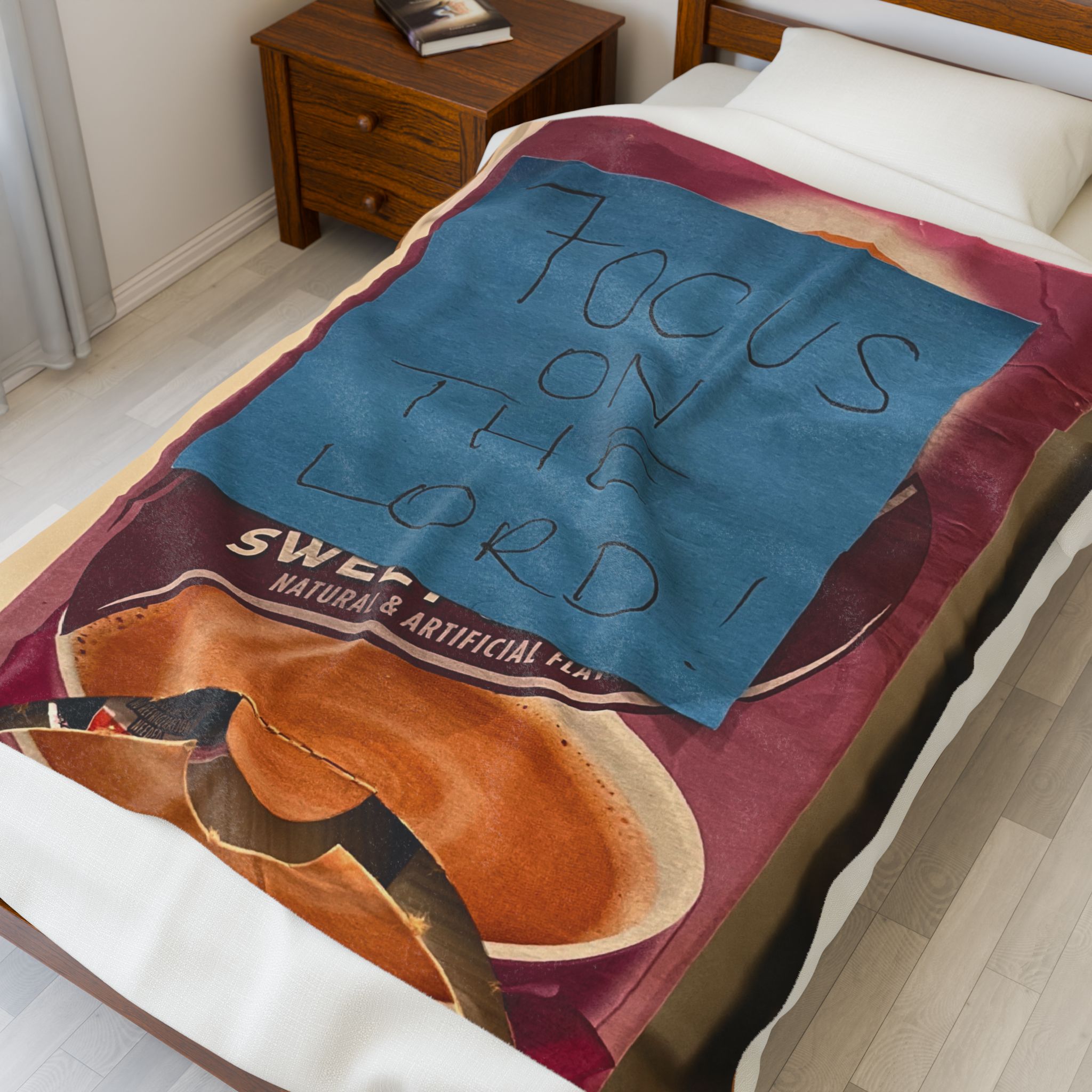 Inspirational Lightweight Velveteen Plushie Blanket featuring a Daily Reminder - Focus on the Lord, Christian Lightweight Plushie Throw product thumbnail image Inspirational Lightweight Velveteen Plushie Blanket featuring a Daily Reminder - Focus on the Lord, Christian Lightweight Plushie Throw product thumbnail image