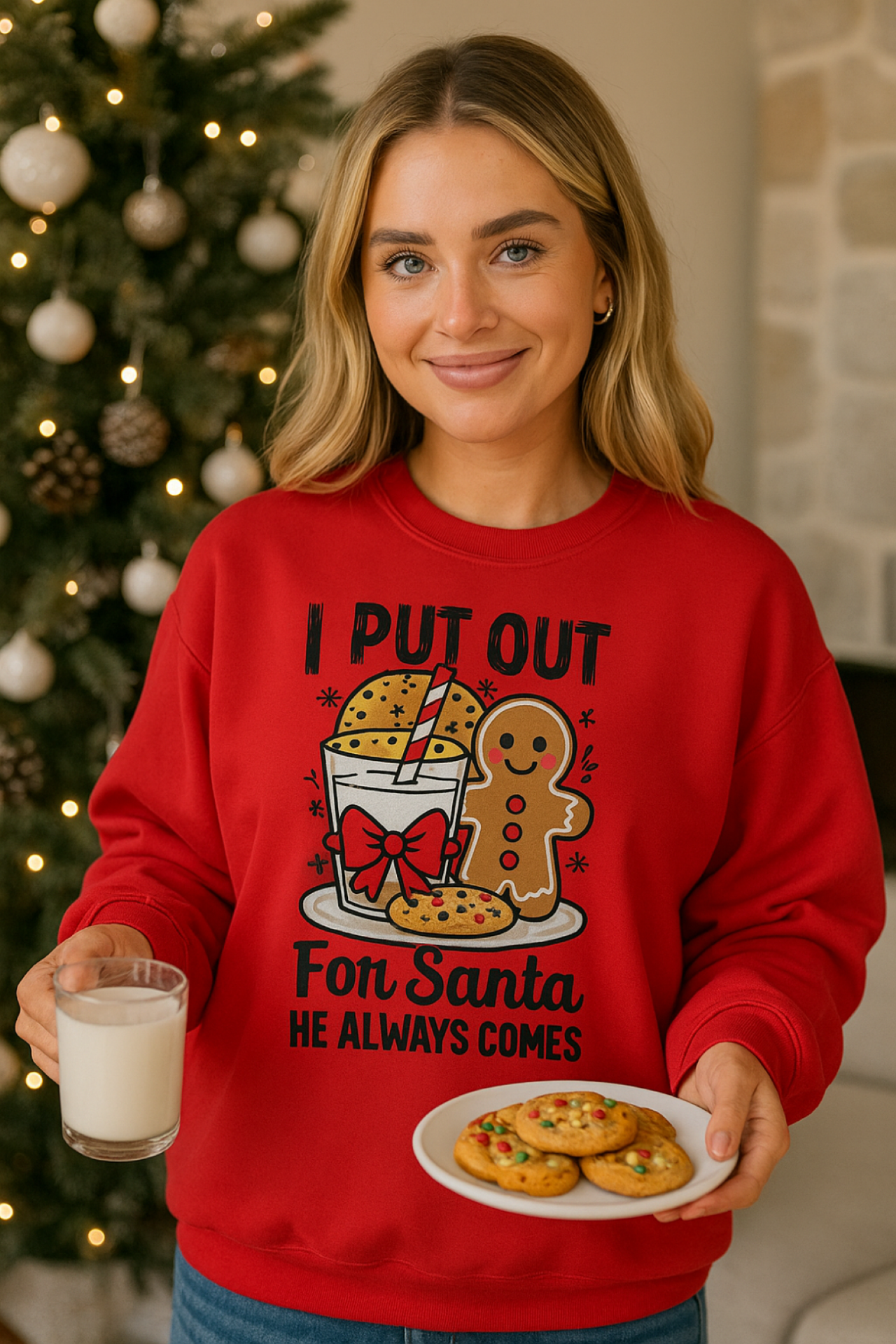 Christmas Unisex Sweatshirt - I Put Out For Santa He Always Comes product thumbnail image Christmas Unisex Sweatshirt - I Put Out For Santa He Always Comes product thumbnail image