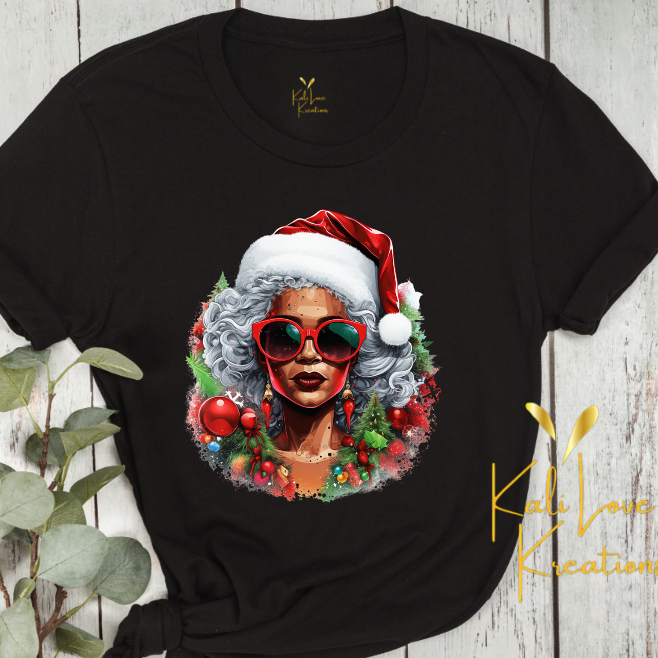 Black Mrs. Claus Softstyle Cotton T-Shirt product thumbnail image Black Mrs. Claus Softstyle Cotton T-Shirt product thumbnail image