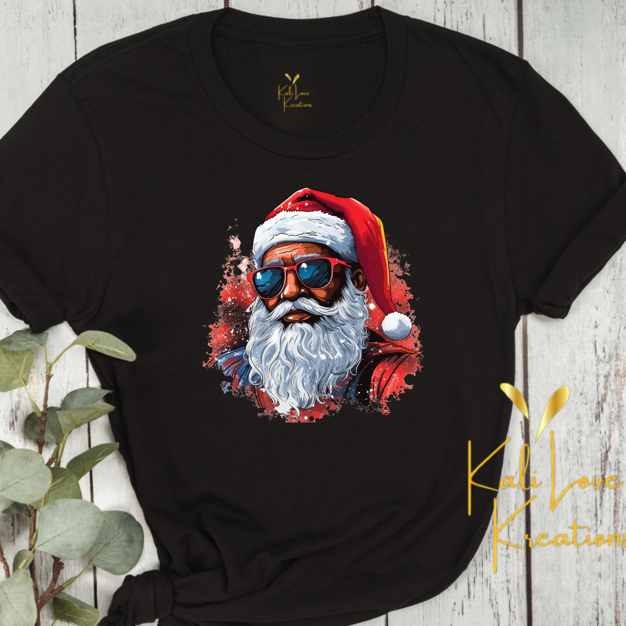 Black Santa Claus Softstyle Cotton T-Shirt