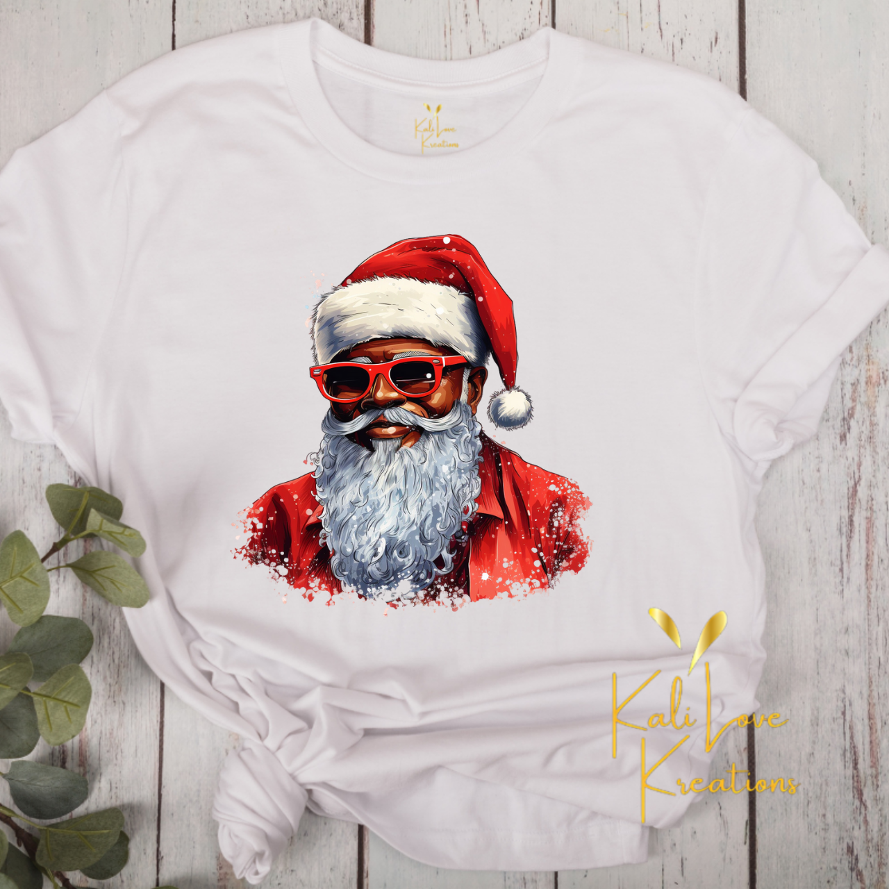 Black Santa Claus Softstyle Cotton T-Shirt product thumbnail image Black Santa Claus Softstyle Cotton T-Shirt product thumbnail image