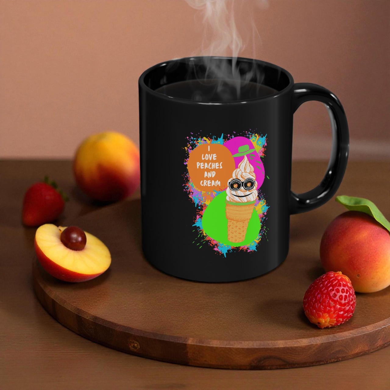I love Peaches and Cream (Ice Cream)11oz Black Mug product thumbnail image