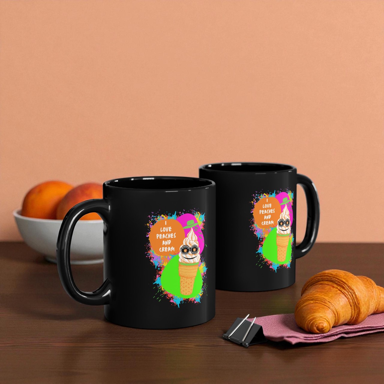 I love Peaches and Cream (Ice Cream)11oz Black Mug product thumbnail image