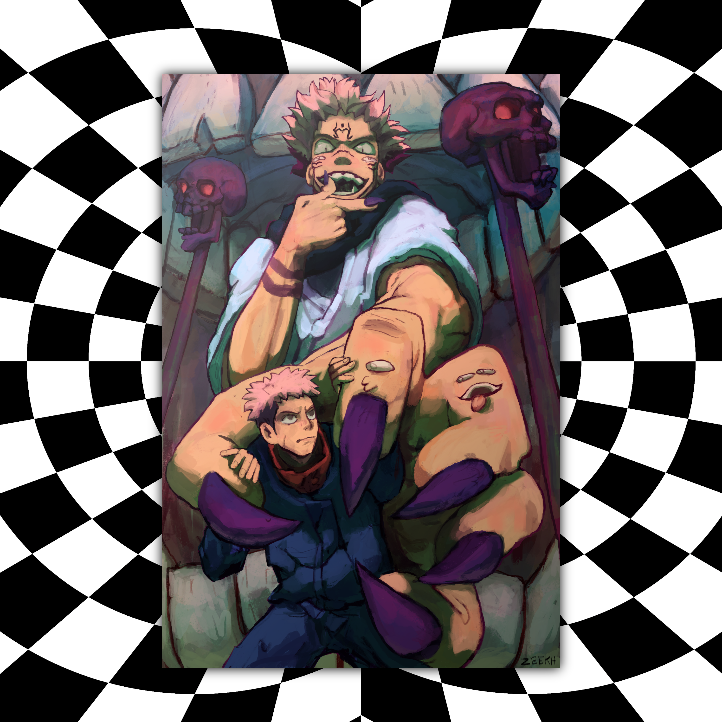 Sukuna and Itadori JJK Poster