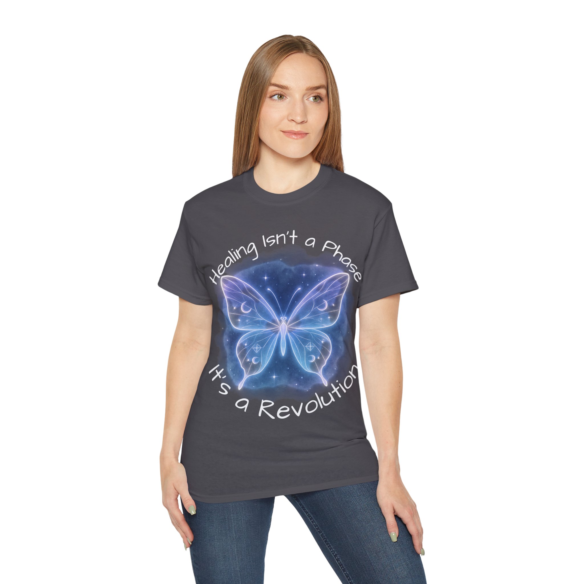 Healing Revolution Butterfly Tee | Inspirational Unisex Graphic Shirt | Positive Energy Apparel product thumbnail image