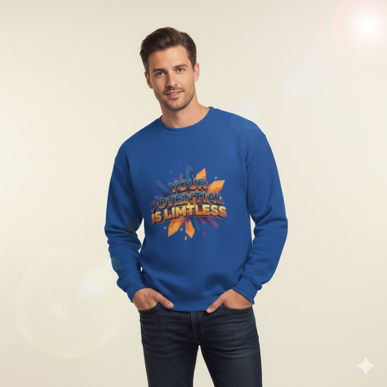 Inspirational Crewneck Sweatshirt — "Your Potential Is Limitless" Motivational Graphic product thumbnail image Inspirational Crewneck Sweatshirt — "Your Potential Is Limitless" Motivational Graphic product thumbnail image