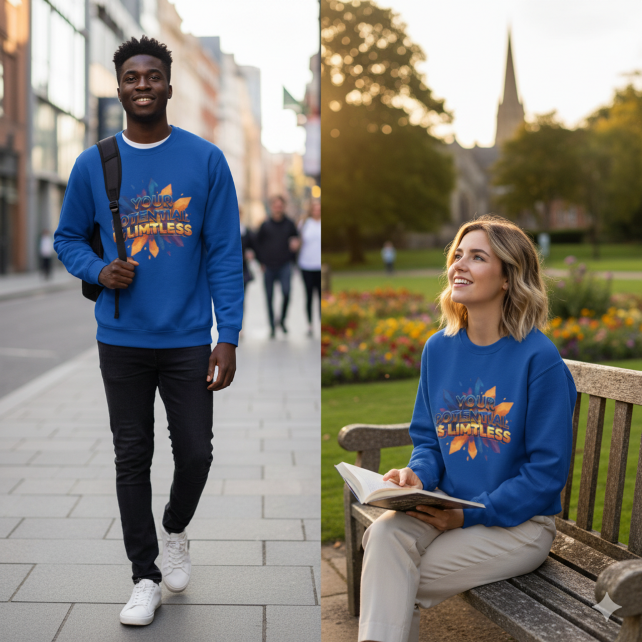 Inspirational Crewneck Sweatshirt — "Your Potential Is Limitless" Motivational Graphic product thumbnail image Inspirational Crewneck Sweatshirt — "Your Potential Is Limitless" Motivational Graphic product thumbnail image