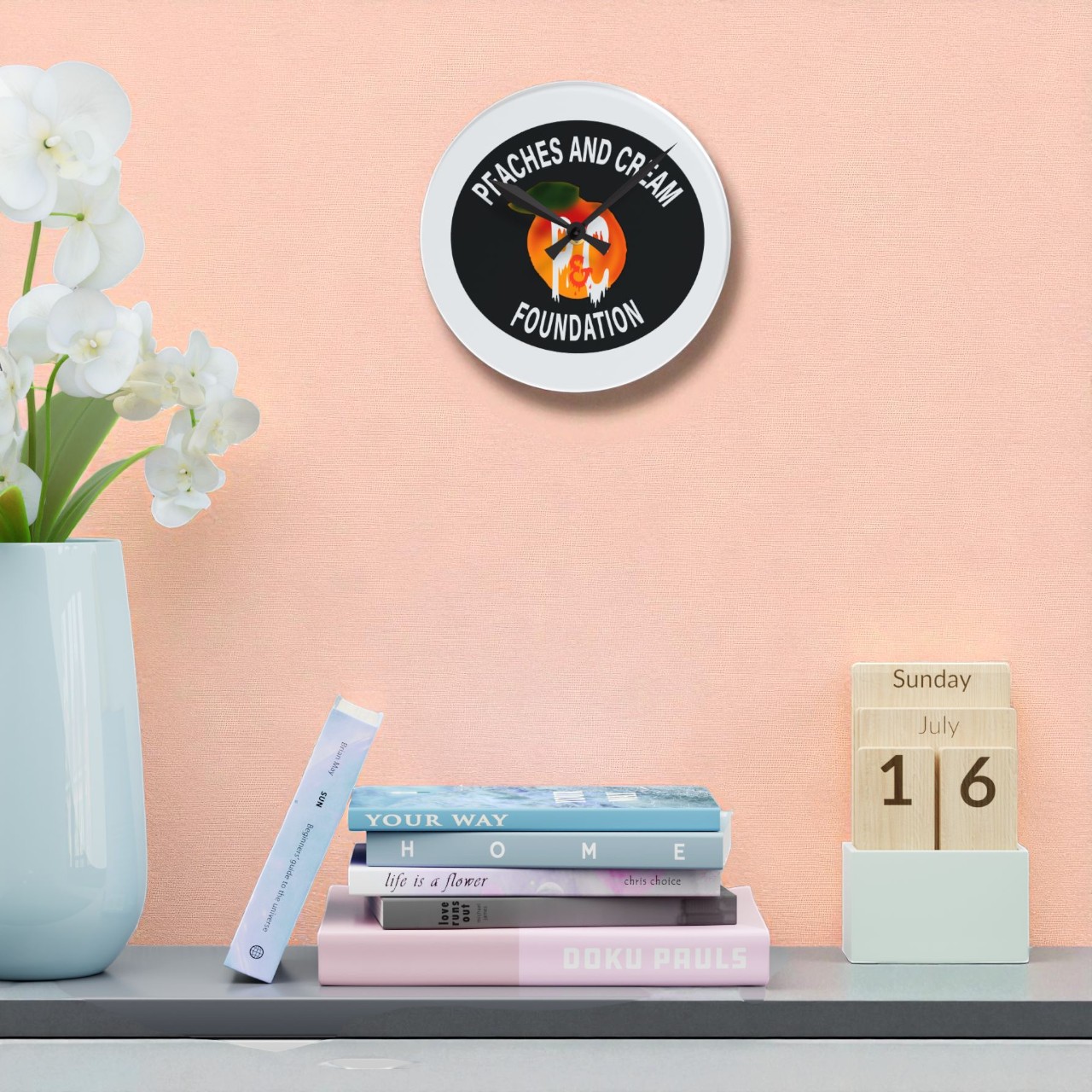 PNCF White Outline Logo Acrylic Wall Clock product thumbnail image