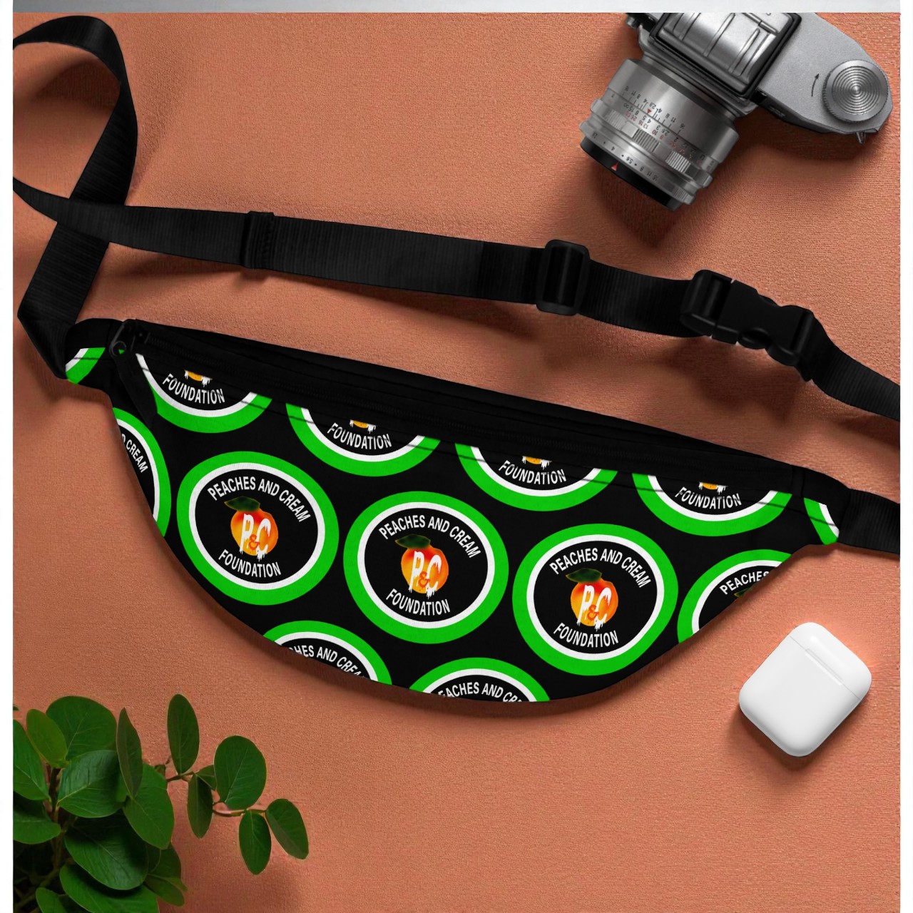 Green and White Outline Logo Fanny Pack product thumbnail image Green and White Outline Logo Fanny Pack product thumbnail image