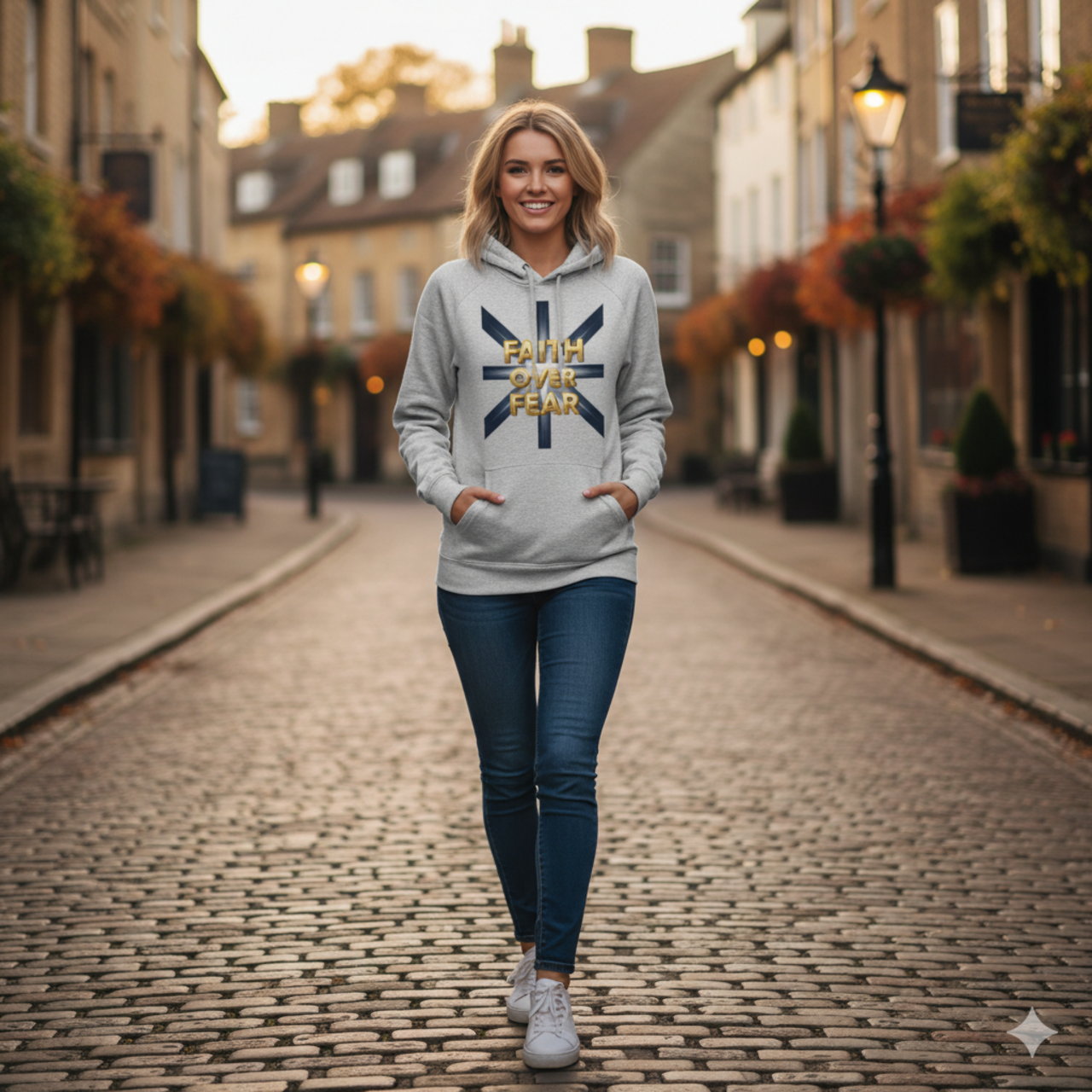 Faith Over Fear Hoodie — Christian Inspirational Pullover product thumbnail image Faith Over Fear Hoodie — Christian Inspirational Pullover product thumbnail image