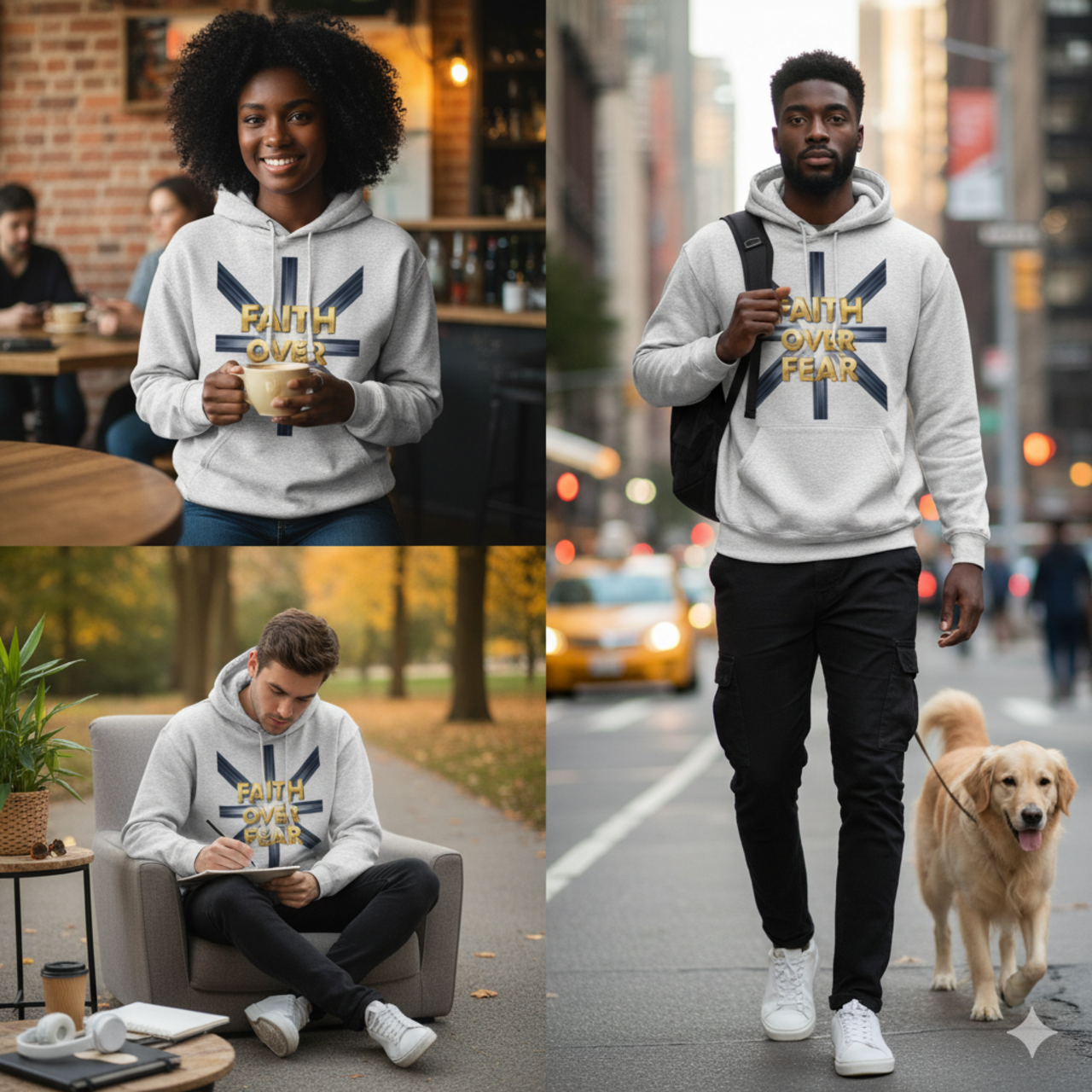 Faith Over Fear Hoodie — Christian Inspirational Pullover product thumbnail image Faith Over Fear Hoodie — Christian Inspirational Pullover product thumbnail image