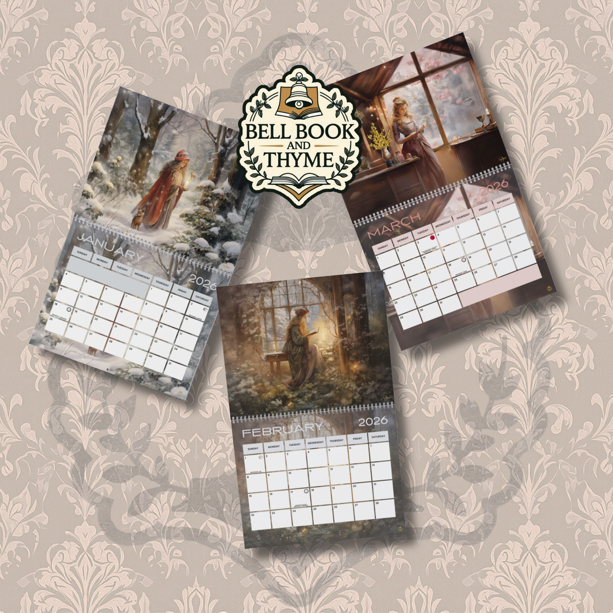 2026 "Whispered Hours" Premium Collectible, Frameable Art - Holiday-Free Wall Calendar, Atmospheric & Spiritual Original Signed Art - Keepsake Art Wall Calendar product thumbnail image 2026 "Whispered Hours" Premium Collectible, Frameable Art - Holiday-Free Wall Calendar, Atmospheric & Spiritual Original Signed Art - Keepsake Art Wall Calendar product thumbnail image