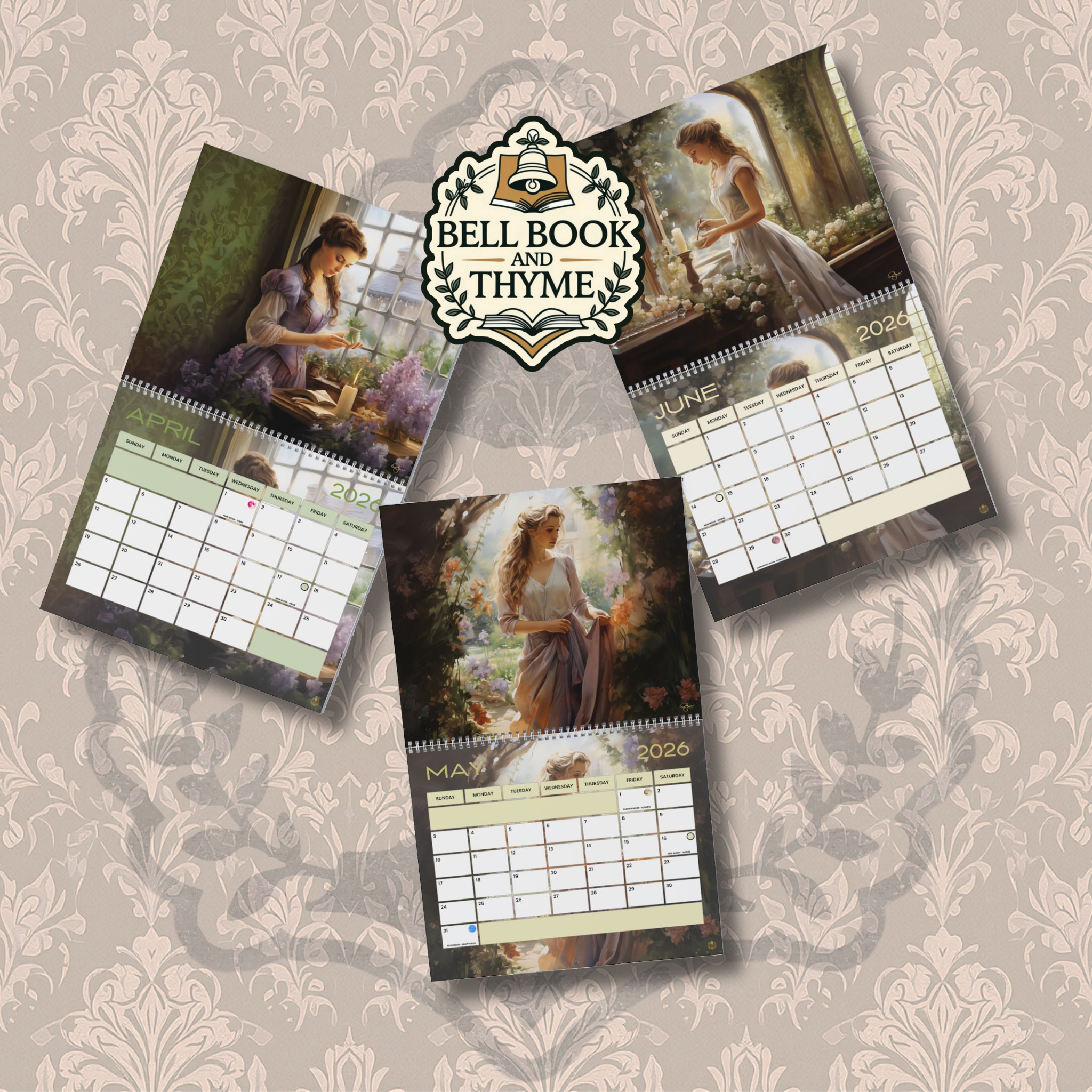 2026 "Whispered Hours" Lunar Art Calendar — Astrology, Lunar & Spiritual Fine Art - Keepsake Art - Calendar for Women product thumbnail image 2026 "Whispered Hours" Lunar Art Calendar — Astrology, Lunar & Spiritual Fine Art - Keepsake Art - Calendar for Women product thumbnail image