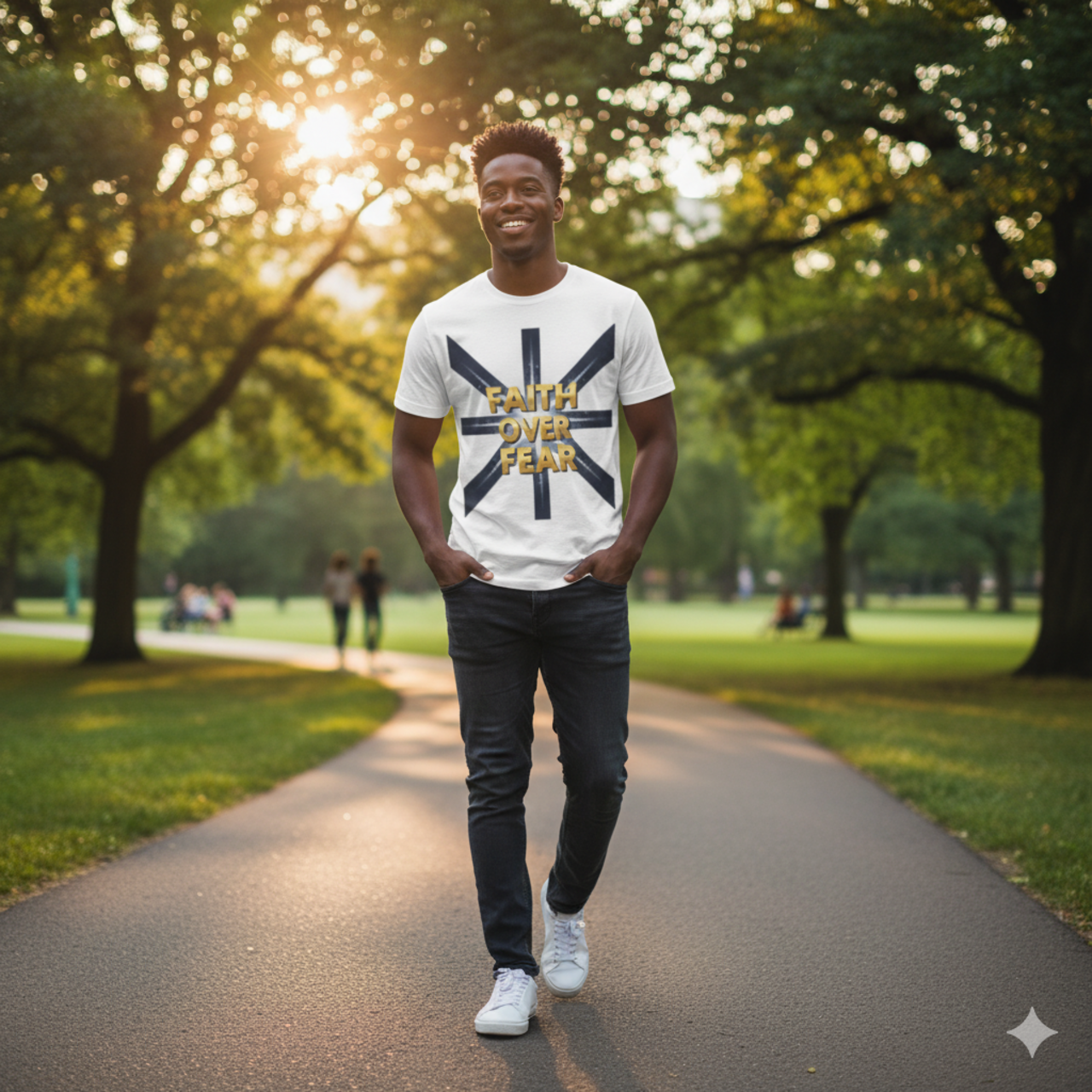 Faith Over Fear T‑Shirt — Inspirational Christian Tee with Bold Cross Design product thumbnail image Faith Over Fear T‑Shirt — Inspirational Christian Tee with Bold Cross Design product thumbnail image