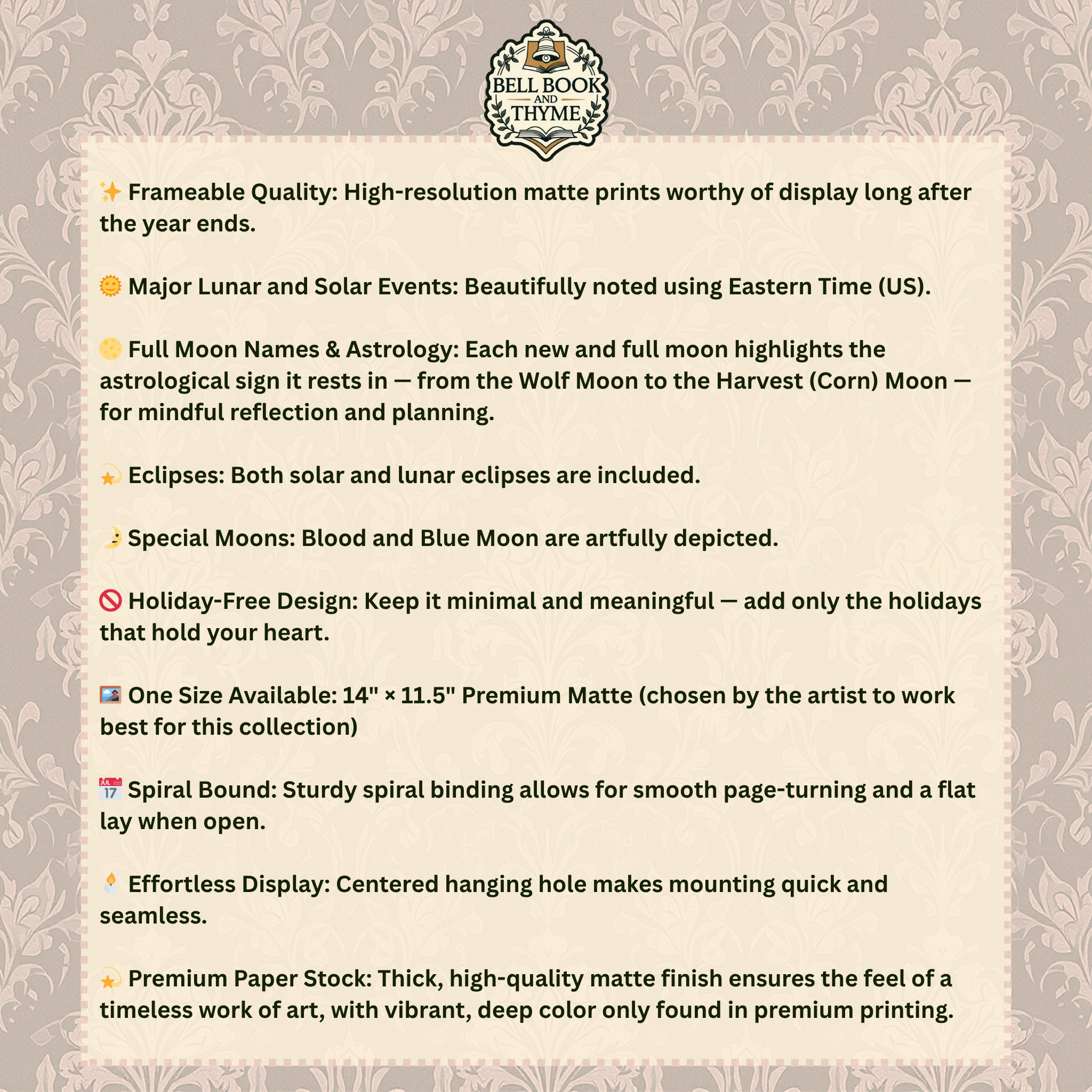 2026 "Whispered Hours" Lunar Art Calendar — Astrology, Lunar & Spiritual Fine Art - Keepsake Art - Calendar for Women product thumbnail image 2026 "Whispered Hours" Lunar Art Calendar — Astrology, Lunar & Spiritual Fine Art - Keepsake Art - Calendar for Women product thumbnail image