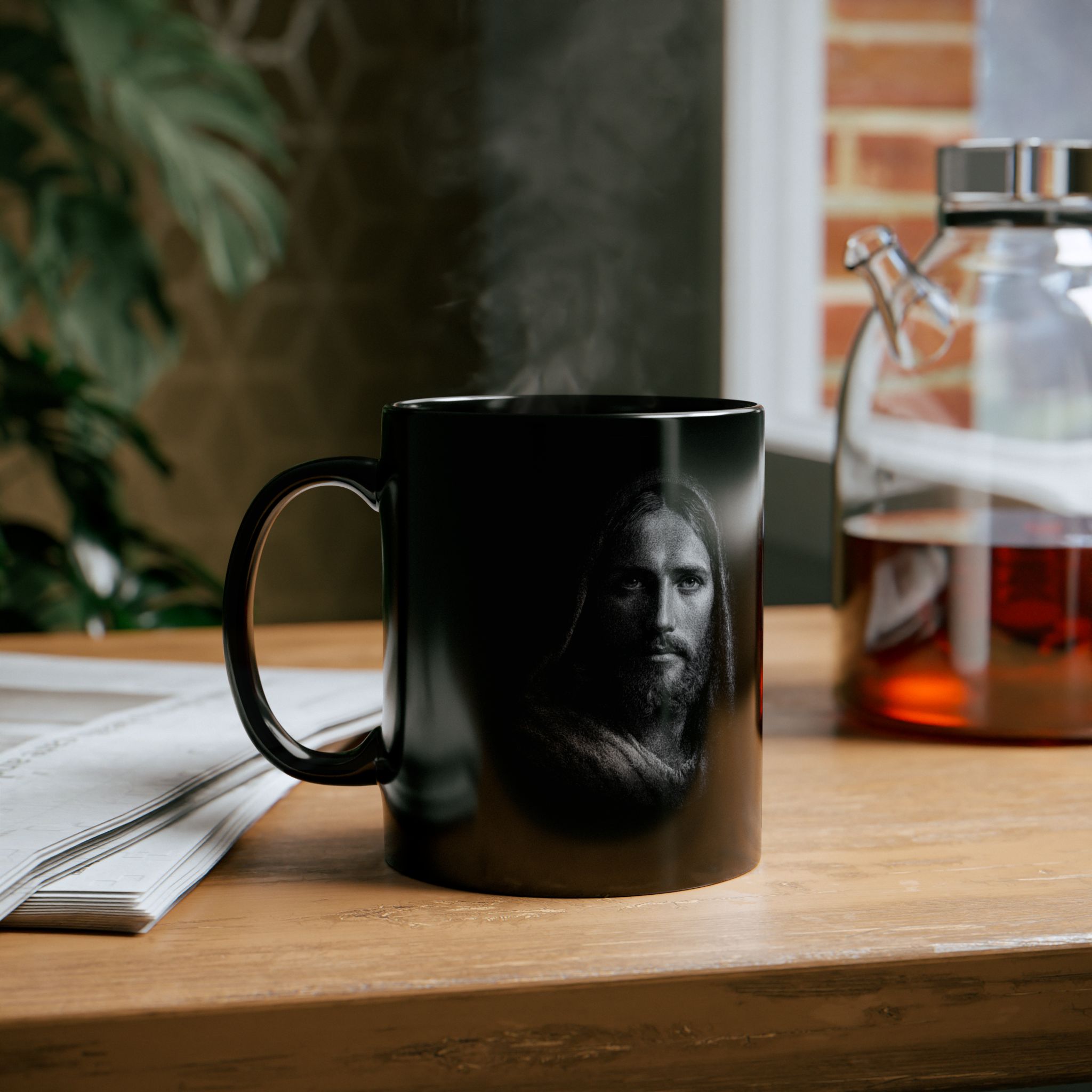 Christian Coffee Mug — "I Can Do All Things Through Christ" Inspirational Black Mug (11oz/15oz) product thumbnail image Christian Coffee Mug — "I Can Do All Things Through Christ" Inspirational Black Mug (11oz/15oz) product thumbnail image