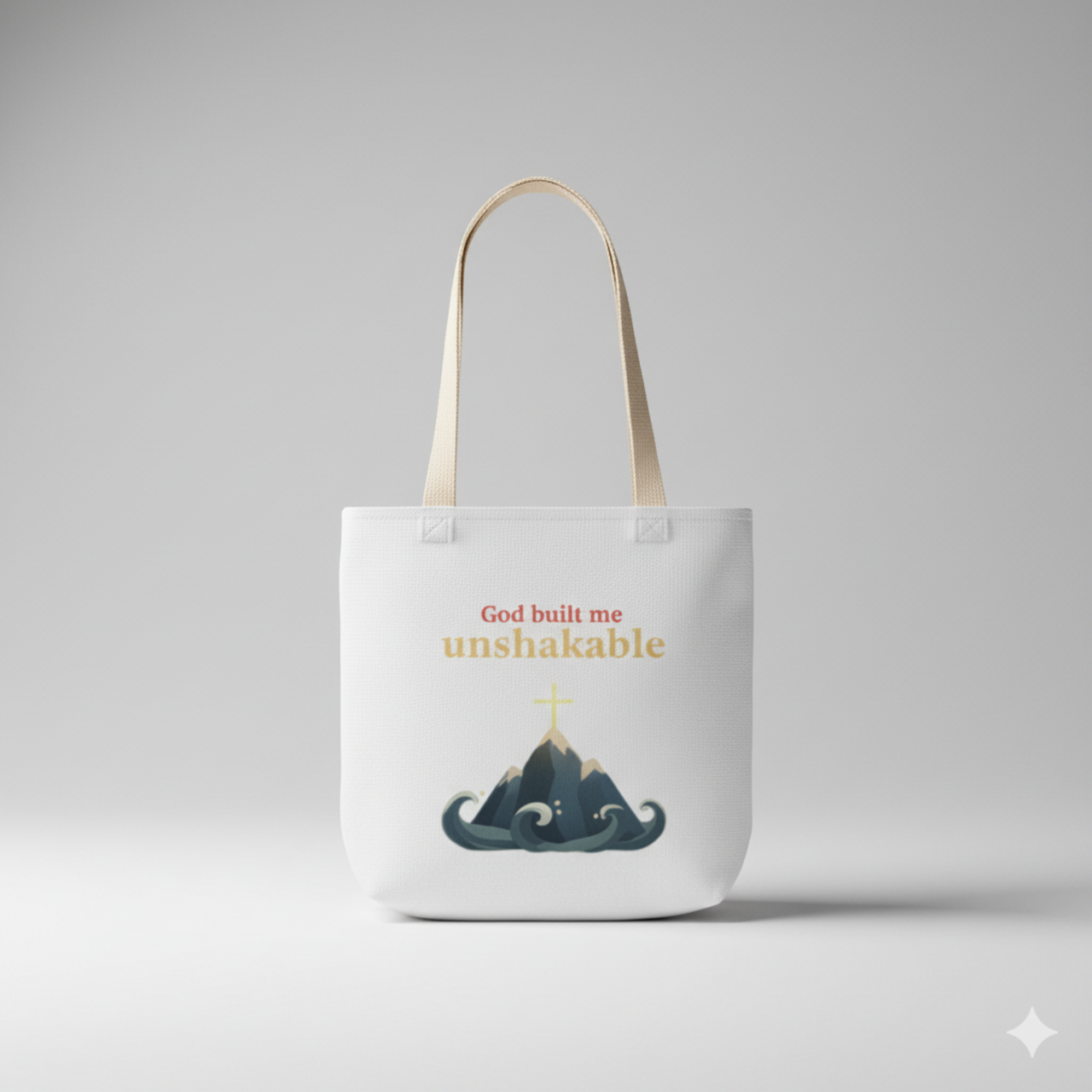Unshakable Wave Canvas Tote — Inspirational Quote Beach Bag product thumbnail image Unshakable Wave Canvas Tote — Inspirational Quote Beach Bag product thumbnail image