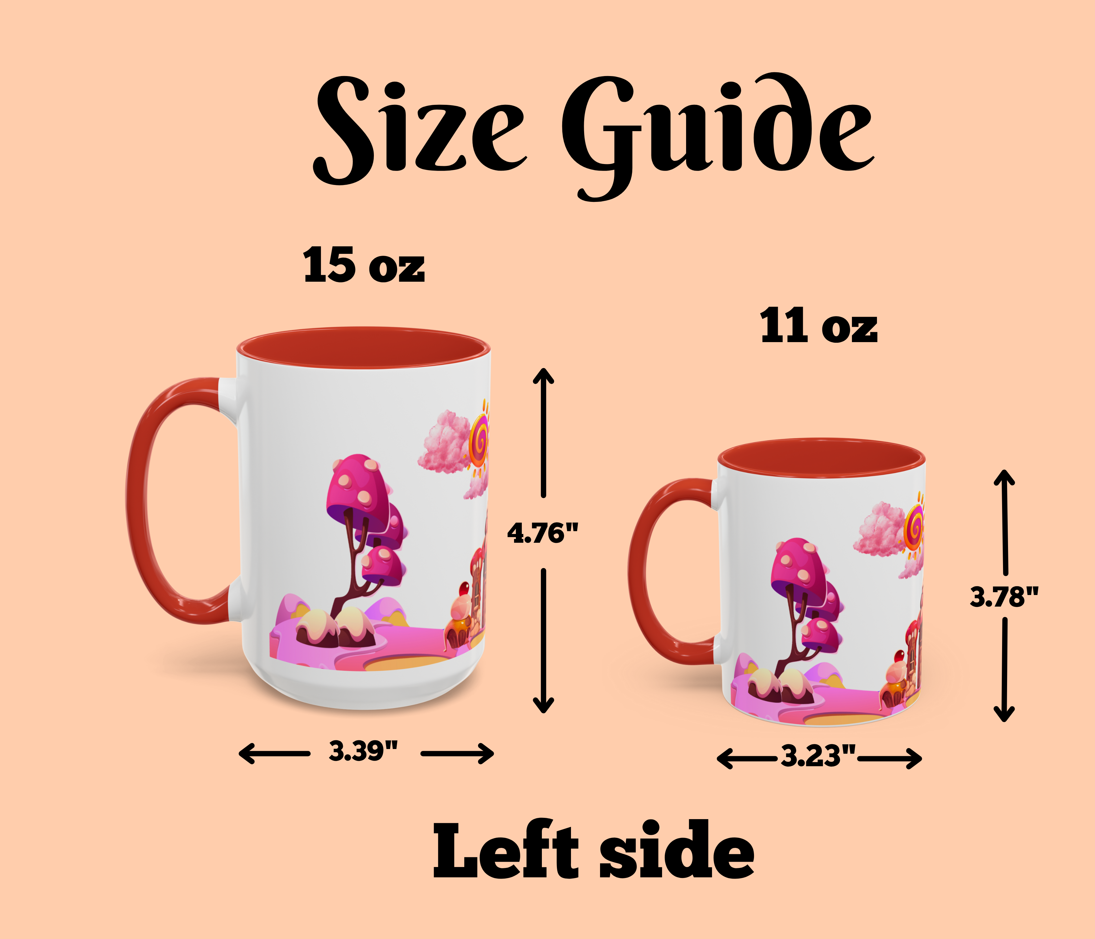 Sweet Treats Accent Coffee Mug - Colorful Dessert Design (11, 15oz) product thumbnail image