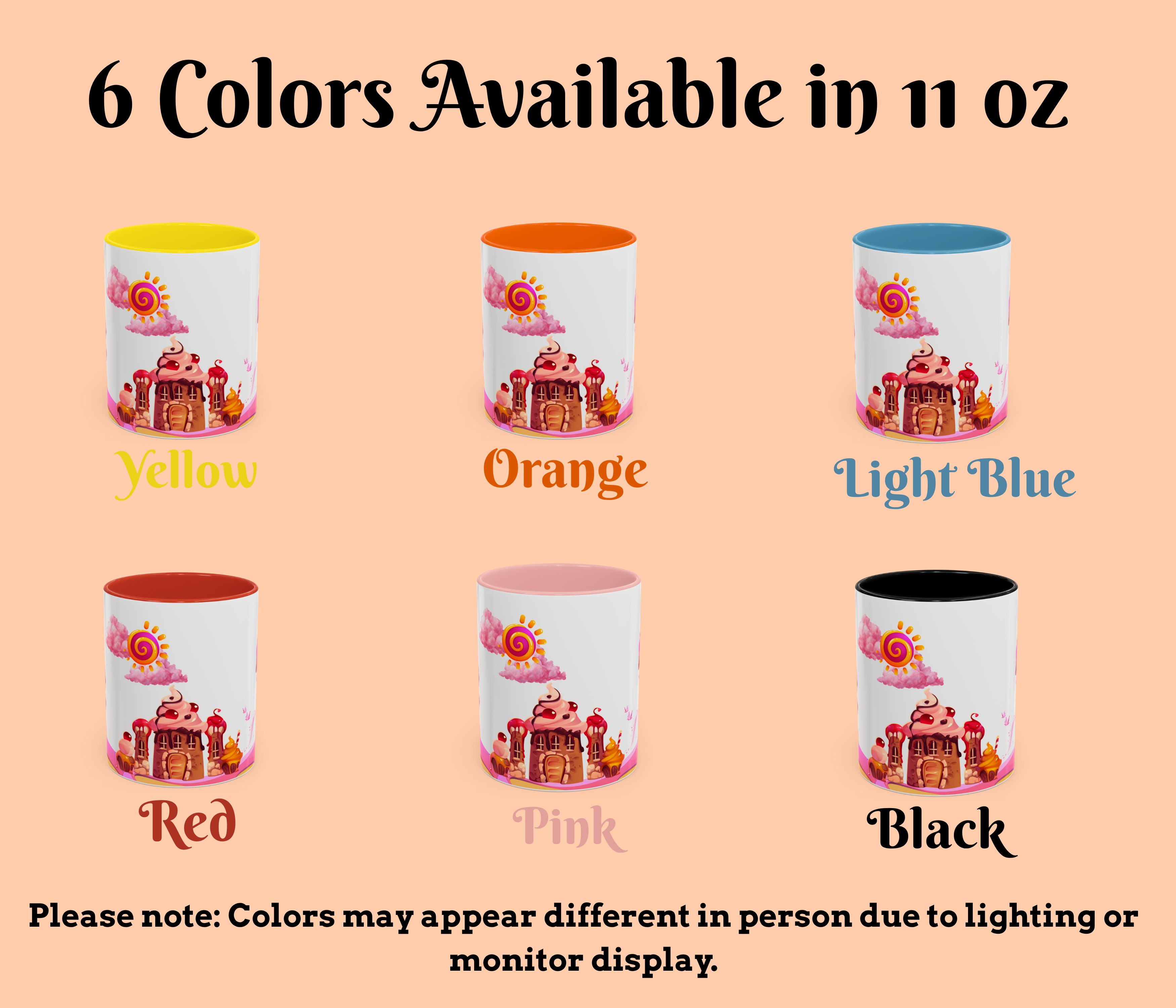 Sweet Treats Accent Coffee Mug - Colorful Dessert Design (11, 15oz) product thumbnail image