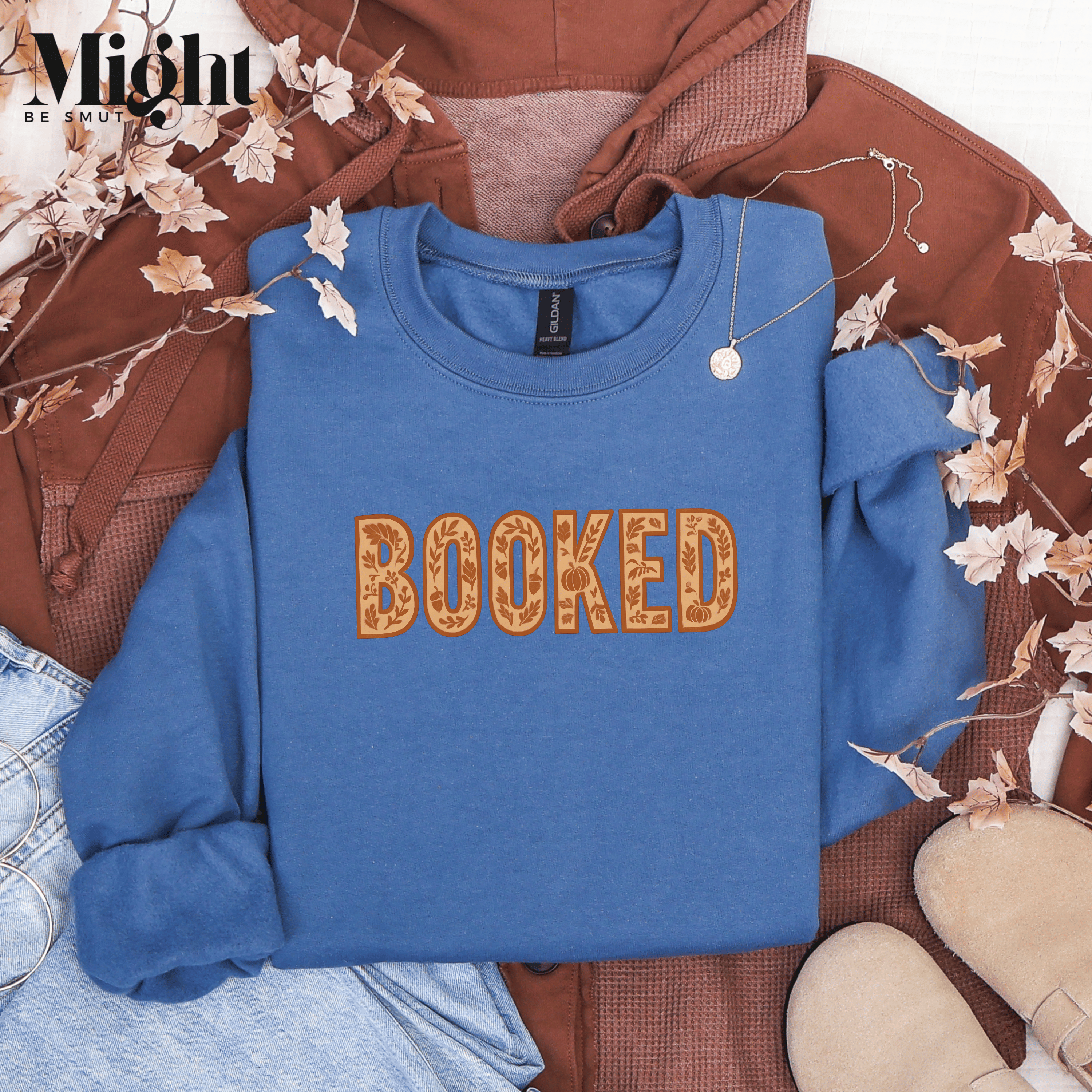 Booked Fall Crewneck Sweatshirt product thumbnail image Booked Fall Crewneck Sweatshirt product thumbnail image