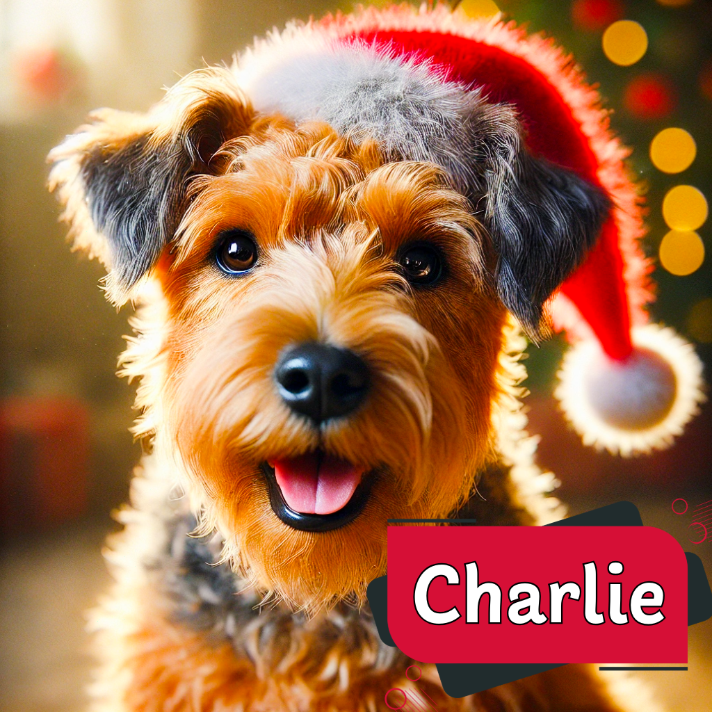 Terrier Santa Hat Personalized Dog Name wrapping paper, Gifts for Dog Lovers, Christmas Stationery, Pet product thumbnail image