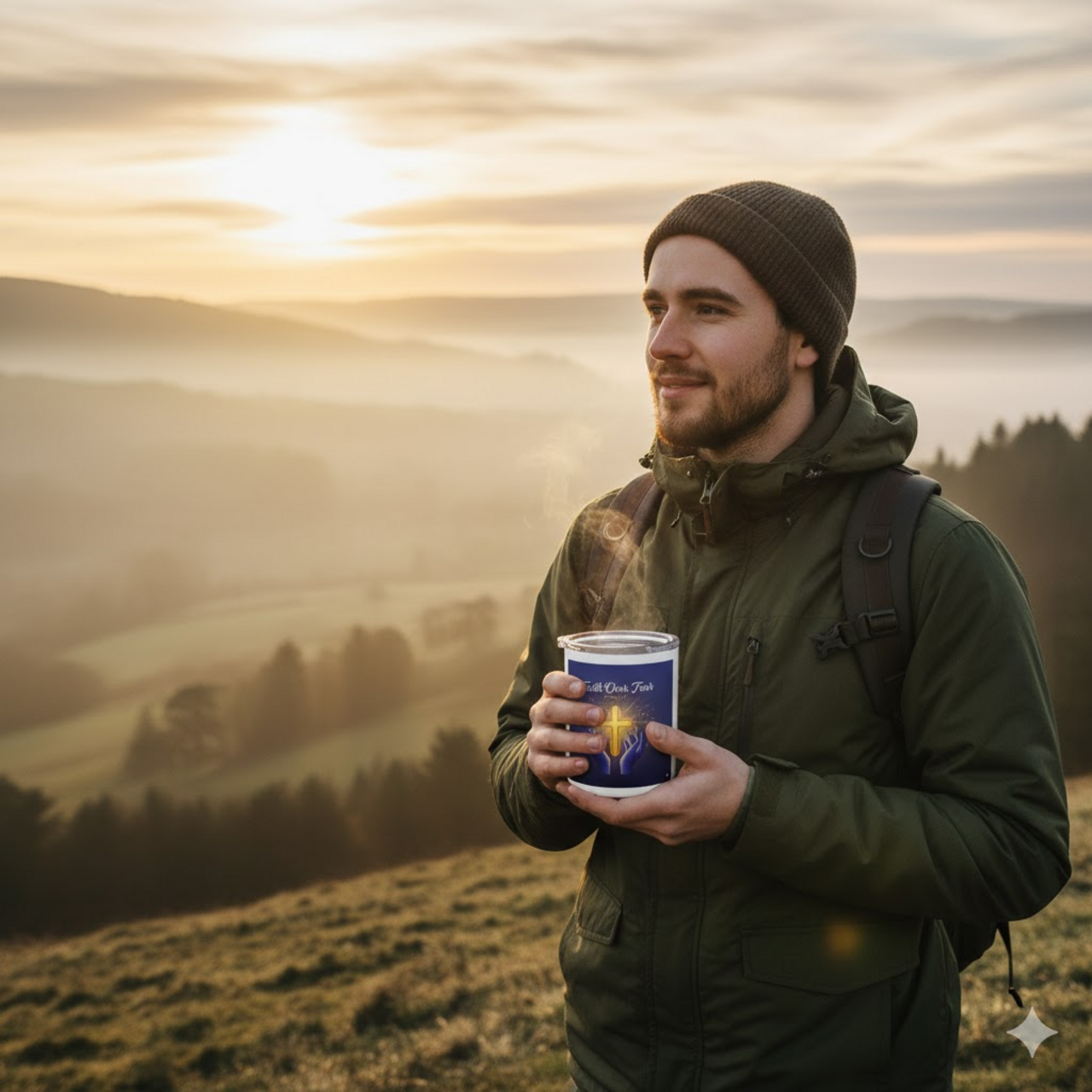 Faith Over Fear 10oz Insulated Coffee Mug — Christian Cross Travel Tumbler (2 Timothy 1:7) product thumbnail image Faith Over Fear 10oz Insulated Coffee Mug — Christian Cross Travel Tumbler (2 Timothy 1:7) product thumbnail image
