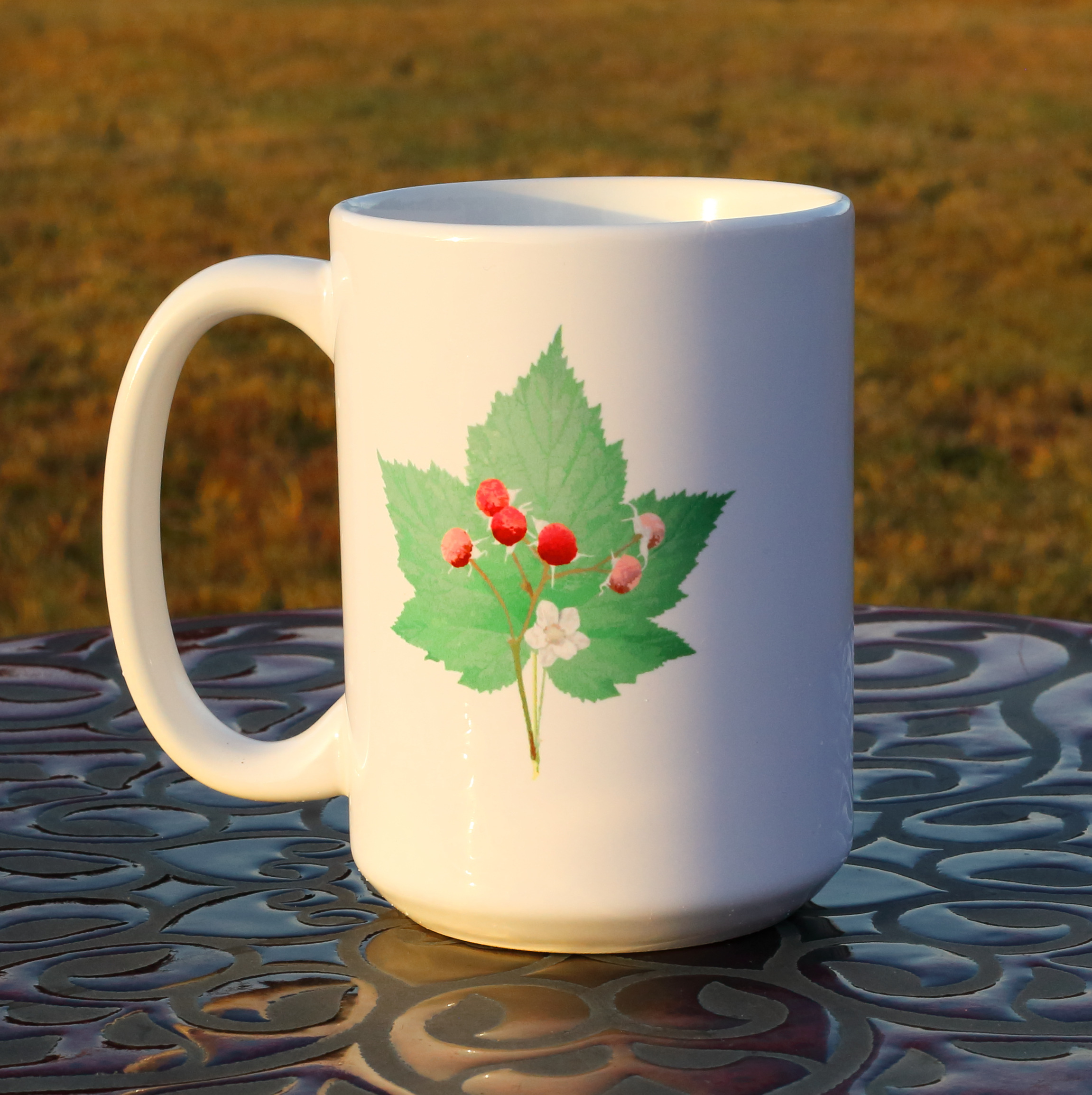 Thimbleberry Leaf All White 15oz Mug