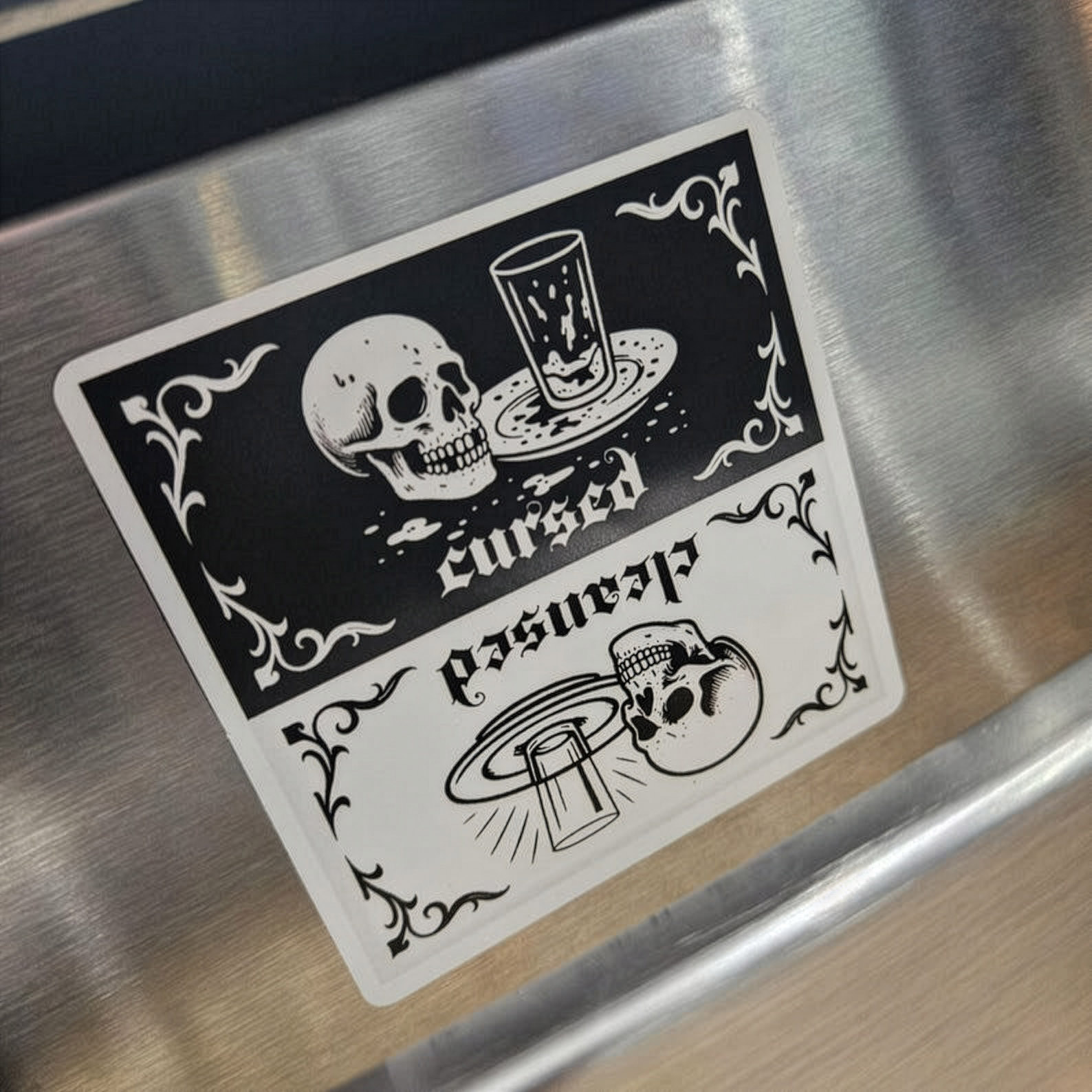 Cleansed or Cursed: Reversible Gothic Skull Dishwasher Magnet , Unique Home Decor, Alternative Art, Halloween Decor, Gift Ideas Cleansed or Cursed: Reversible Gothic Skull Dishwasher Magnet , Unique Home Decor, Alternative Art, Halloween Decor, Gift Ideas