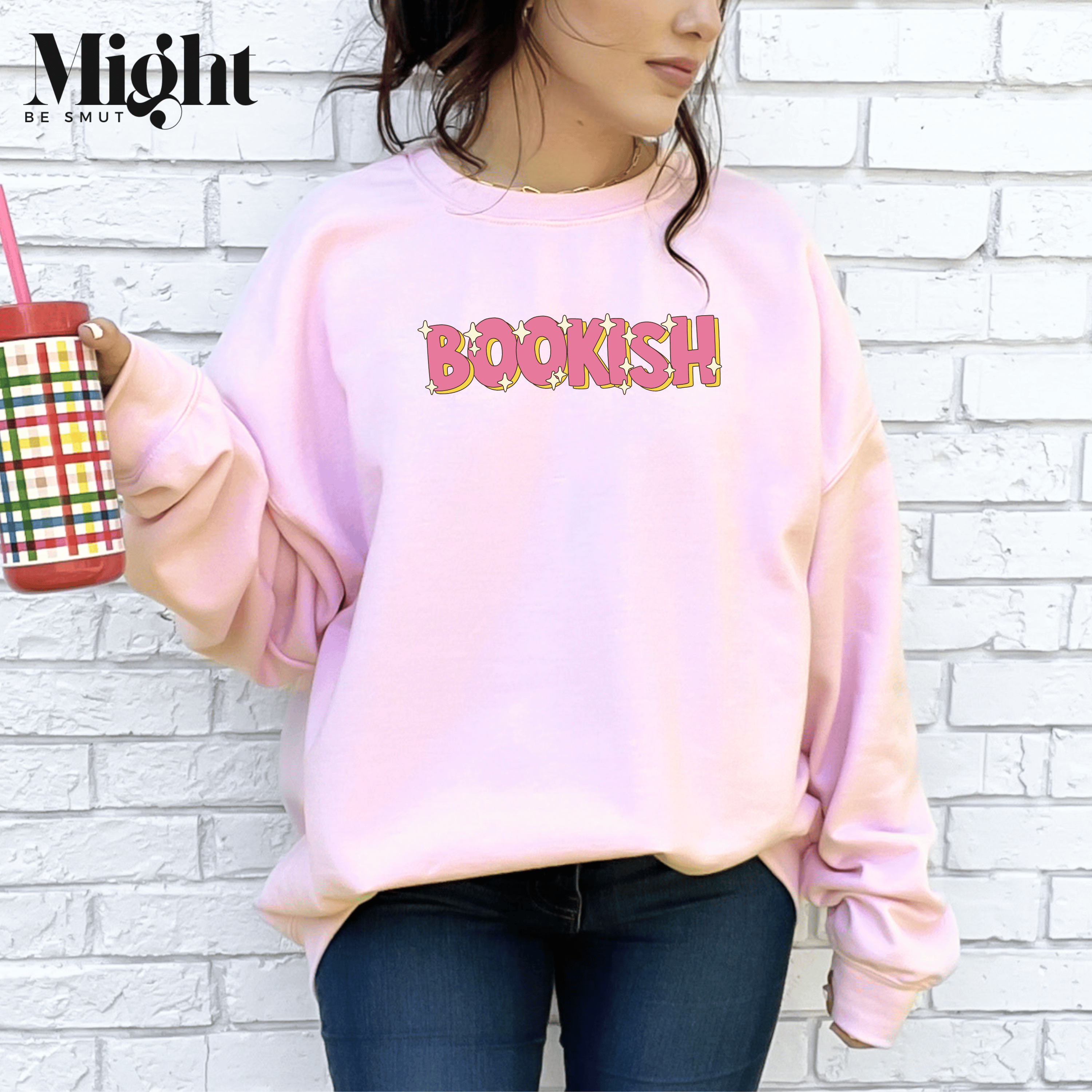 Bookish Retro Design Cozy Book Lover Apparel Crewneck Sweatshirt product thumbnail image