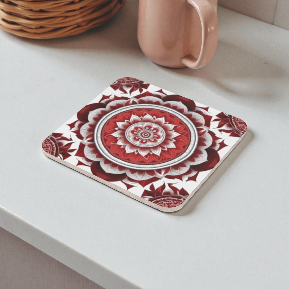 Bold & Vibrant Mandala Coaster Cork Back Coaster