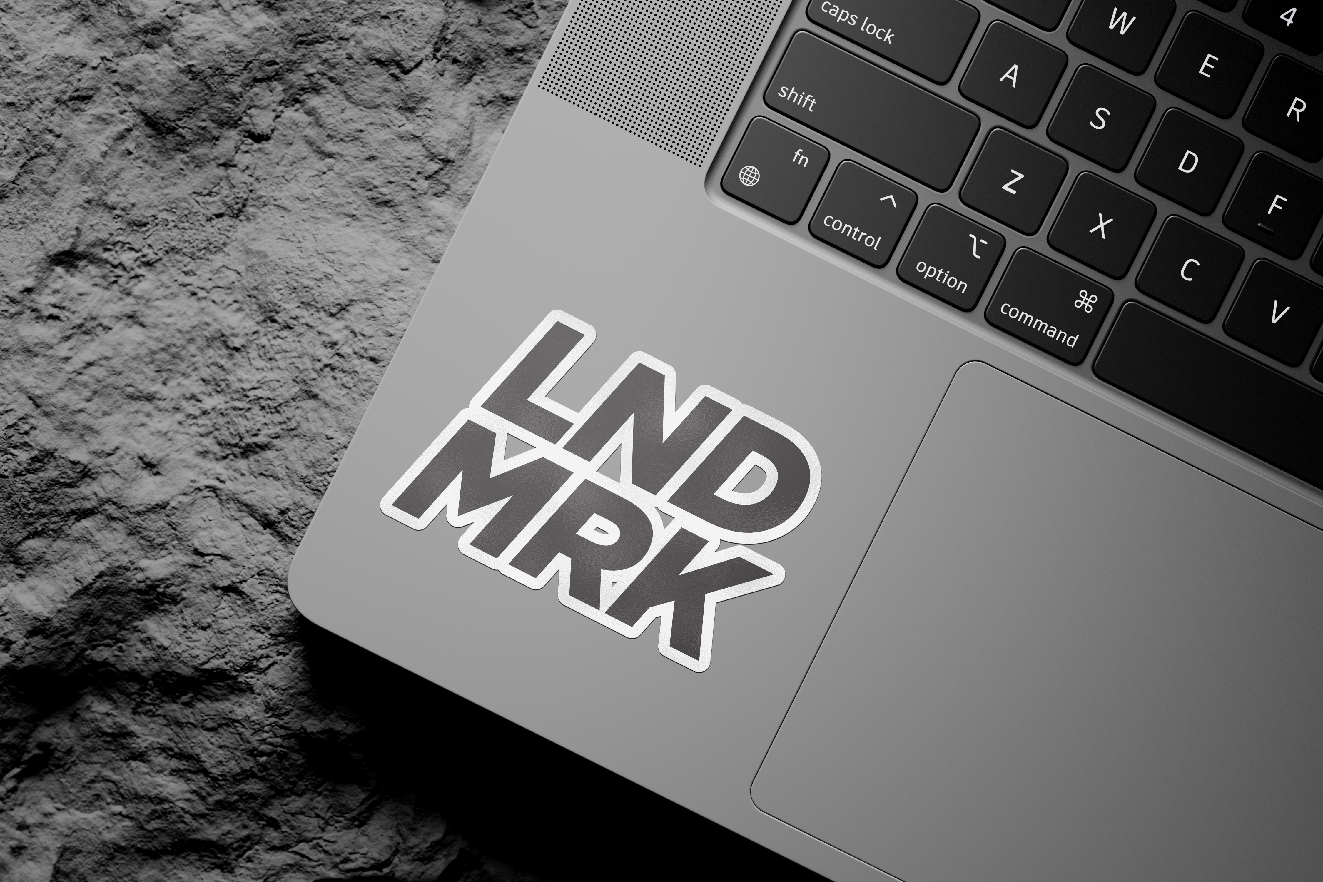 LNDMRK Bold Logo Sticker — Minimalist Black &amp; White Kiss-Cut Decal product thumbnail image