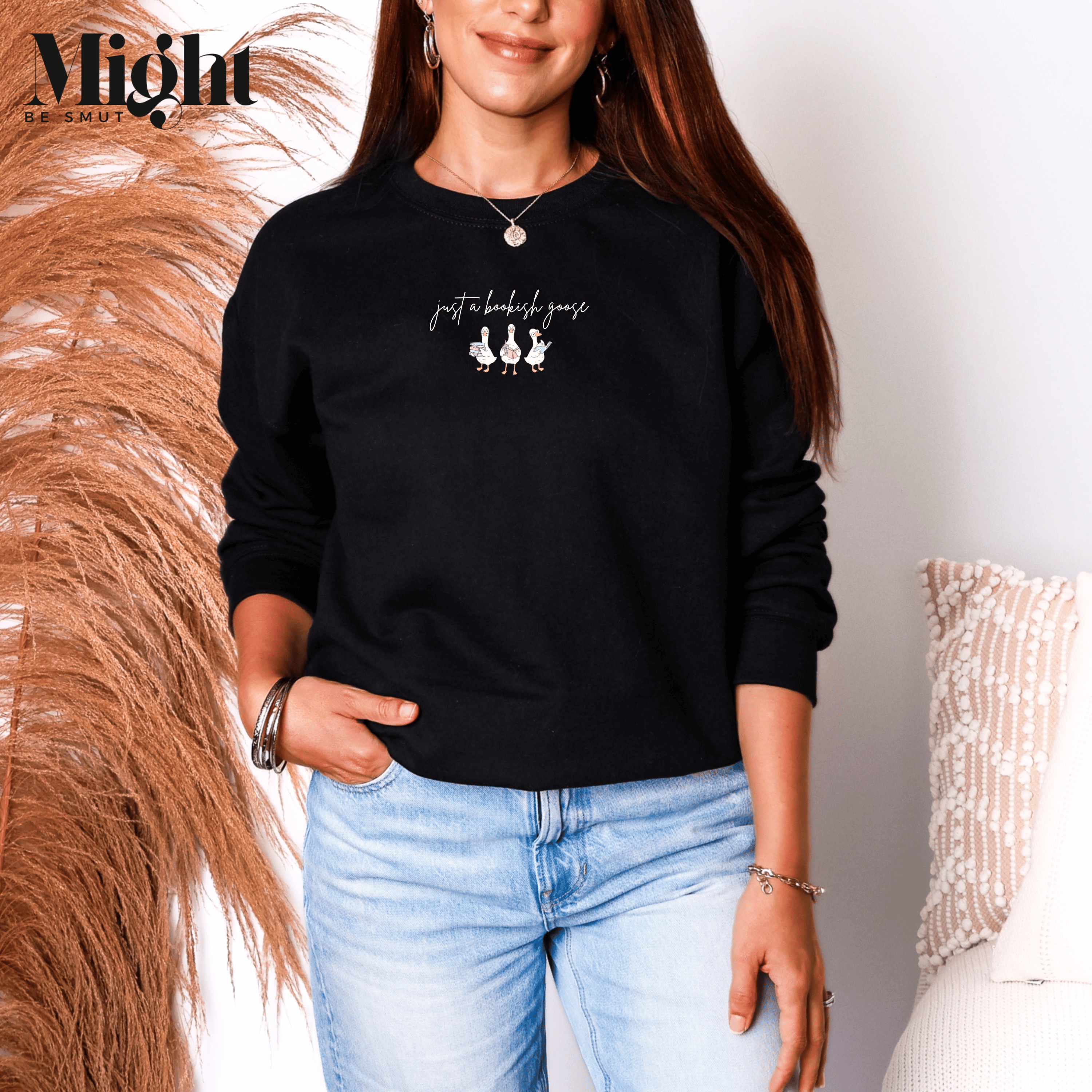 Just A Bookish Goose Crewneck Sweatshirt product thumbnail image Just A Bookish Goose Crewneck Sweatshirt product thumbnail image