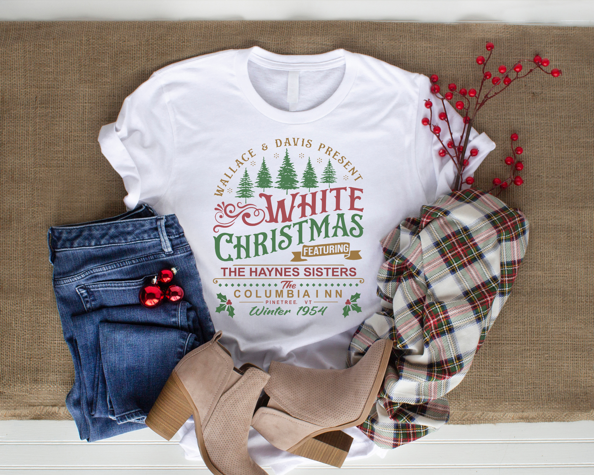 White Christmas Vintage Tee — Holiday Graphic T-Shirt