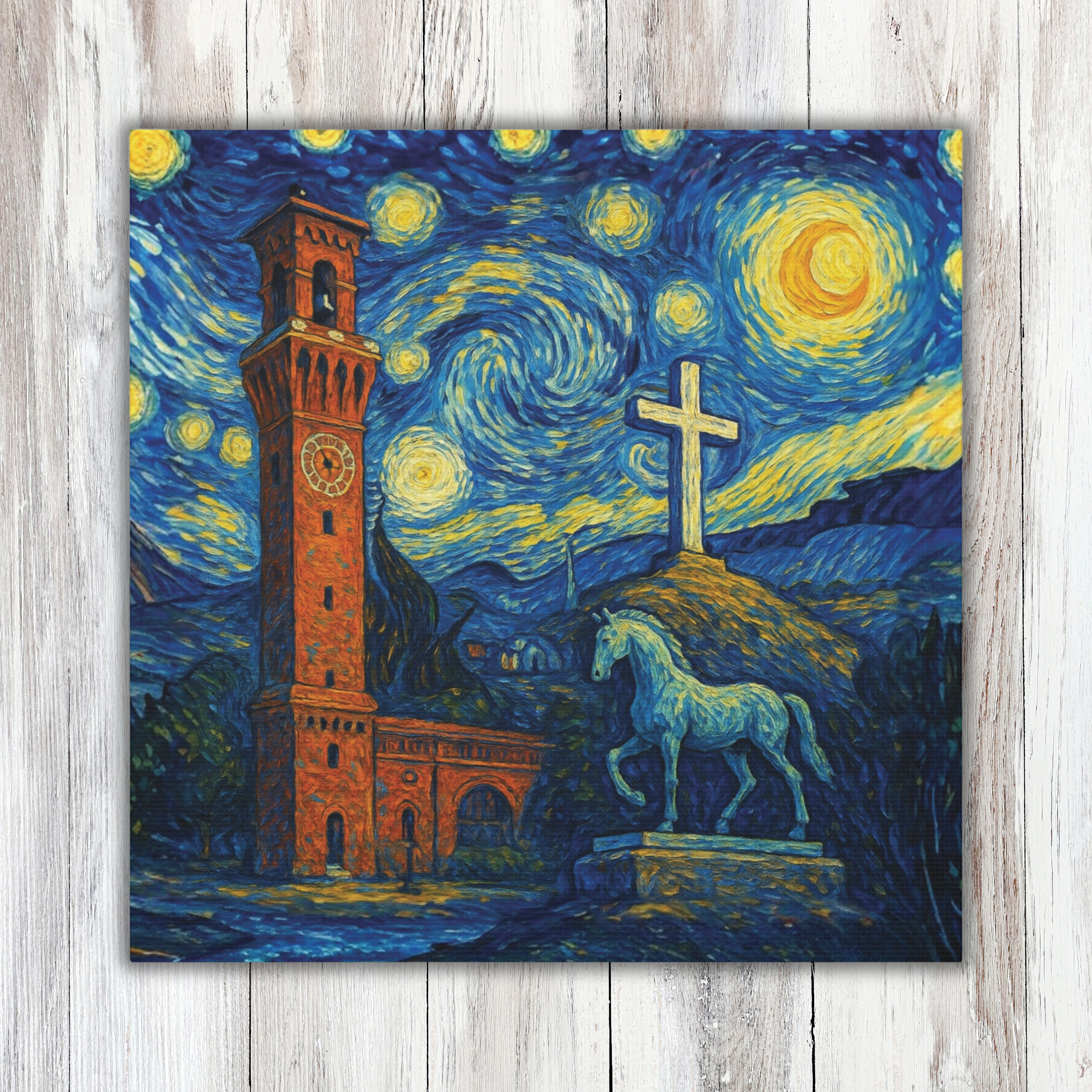 Starry Night Over Waterbury – Canvas Wall Art