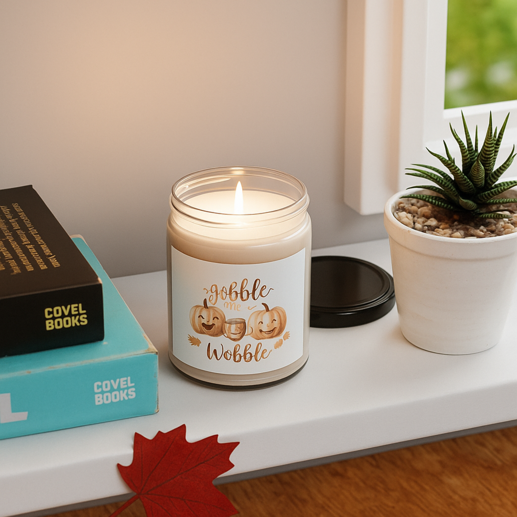 Gobble Till You Wobble Candle | Funny Thanksgiving Pumpkin Candle | Rustic Fall Decor Gift | Scented Soy Candle 9oz | Cozy Autumn Home Gift product thumbnail image