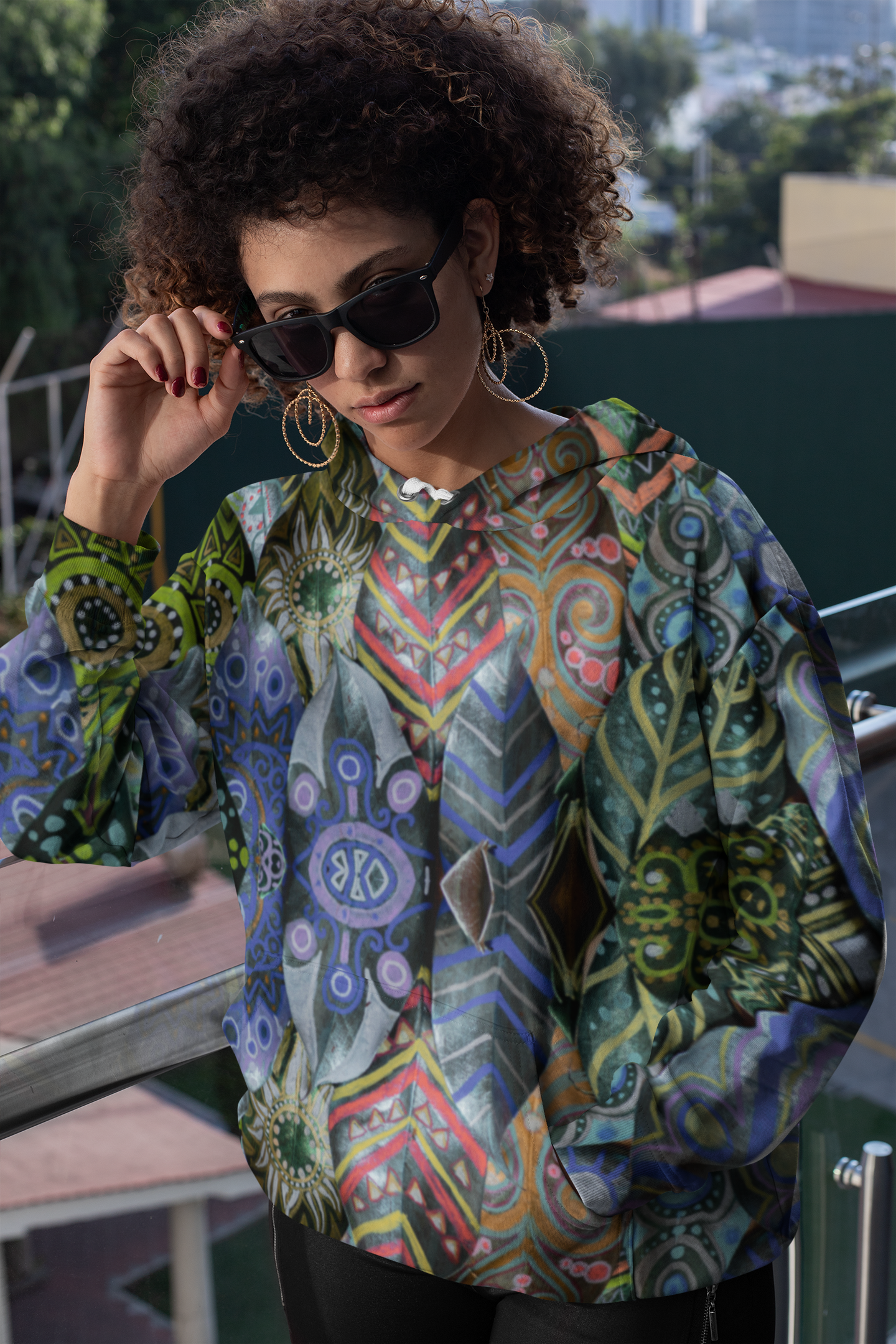 Psychedelic Floral Pattern Zip Hoodie — Bohemian Kaleidoscope Hoodie product thumbnail image Psychedelic Floral Pattern Zip Hoodie — Bohemian Kaleidoscope Hoodie product thumbnail image