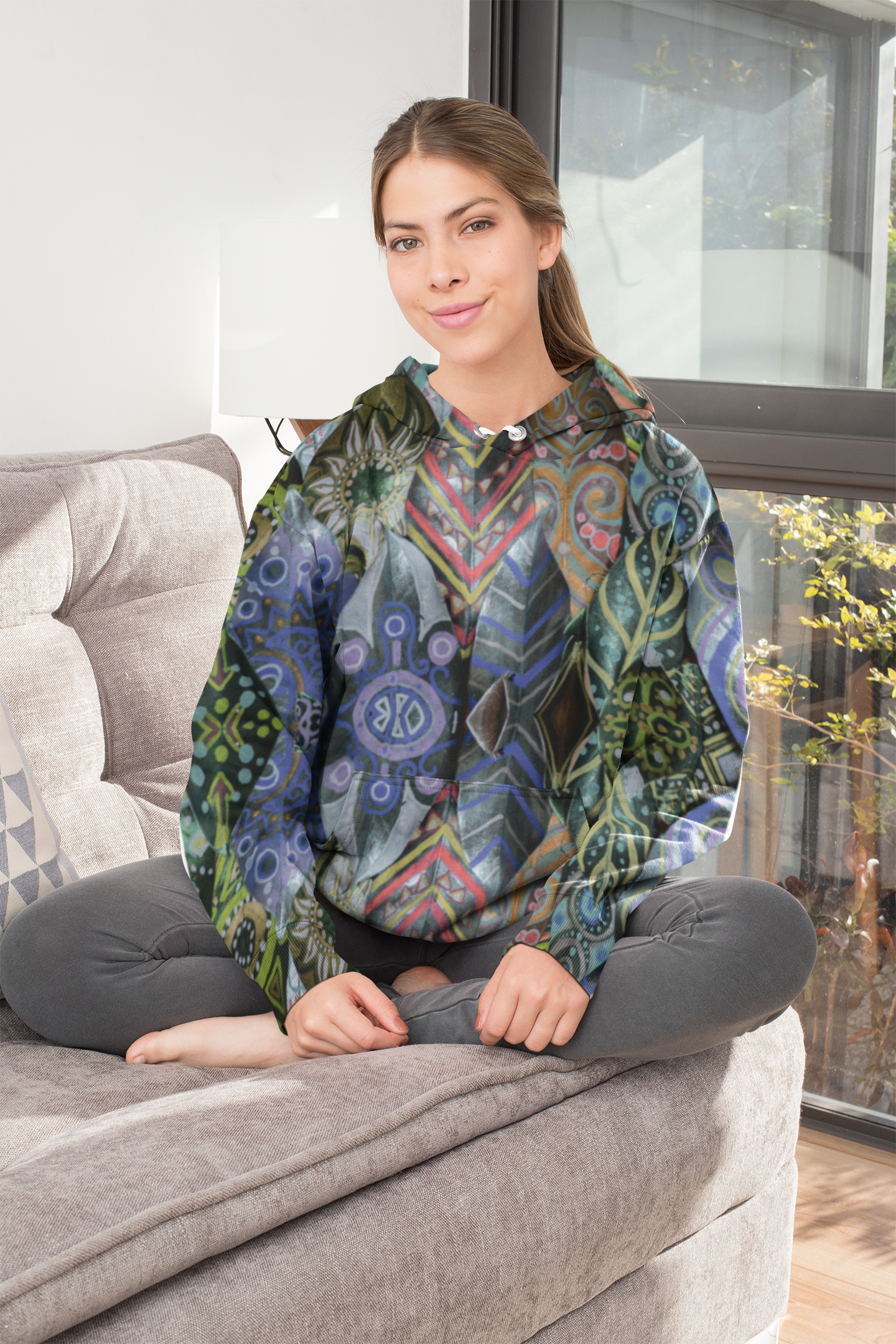 Psychedelic Floral Pattern Zip Hoodie — Bohemian Kaleidoscope Hoodie product thumbnail image Psychedelic Floral Pattern Zip Hoodie — Bohemian Kaleidoscope Hoodie product thumbnail image