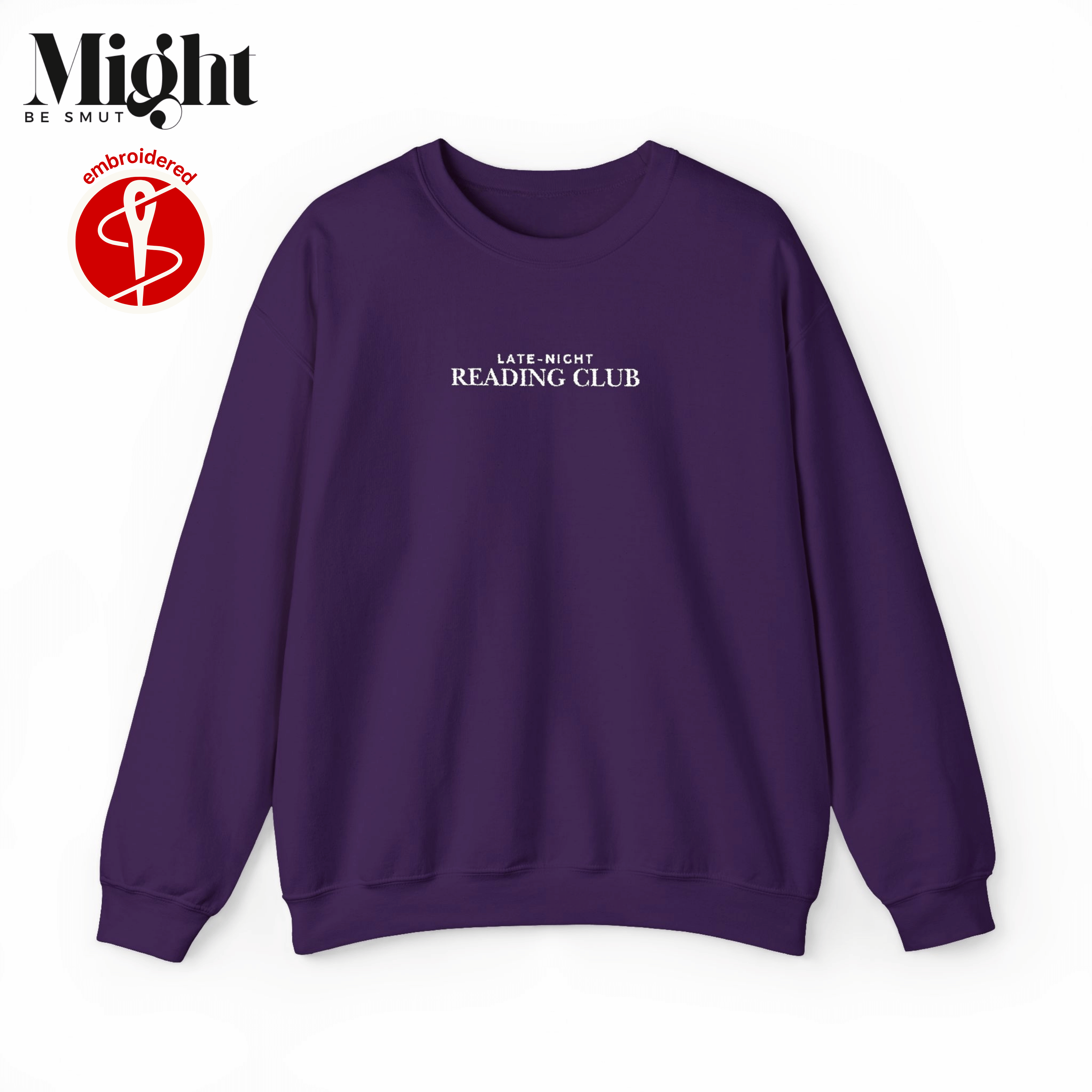 Embroidered Late-Night Reading Club Crewneck Sweatshirt