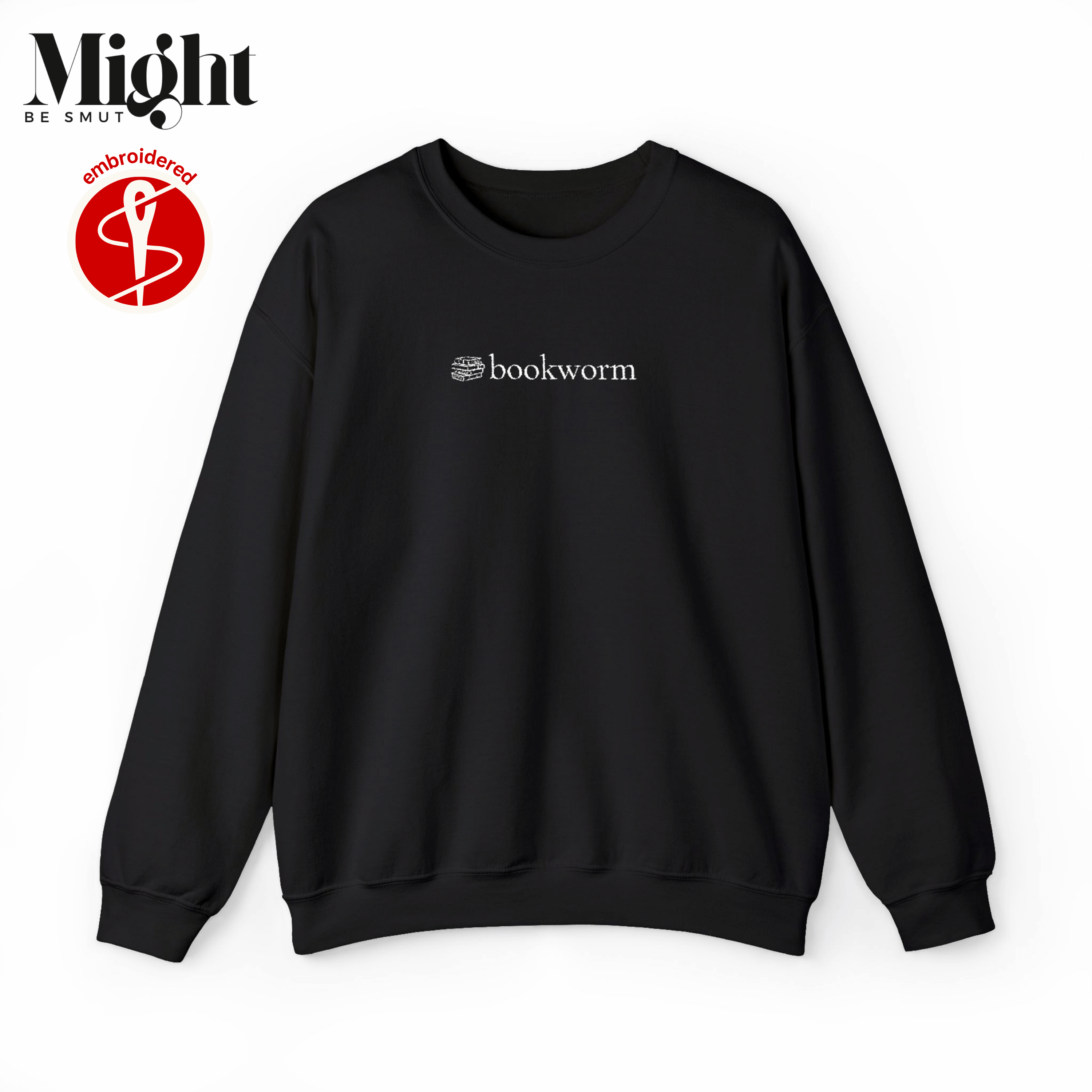 Embroidered Bookworm Crewneck Sweatshirt  product thumbnail image