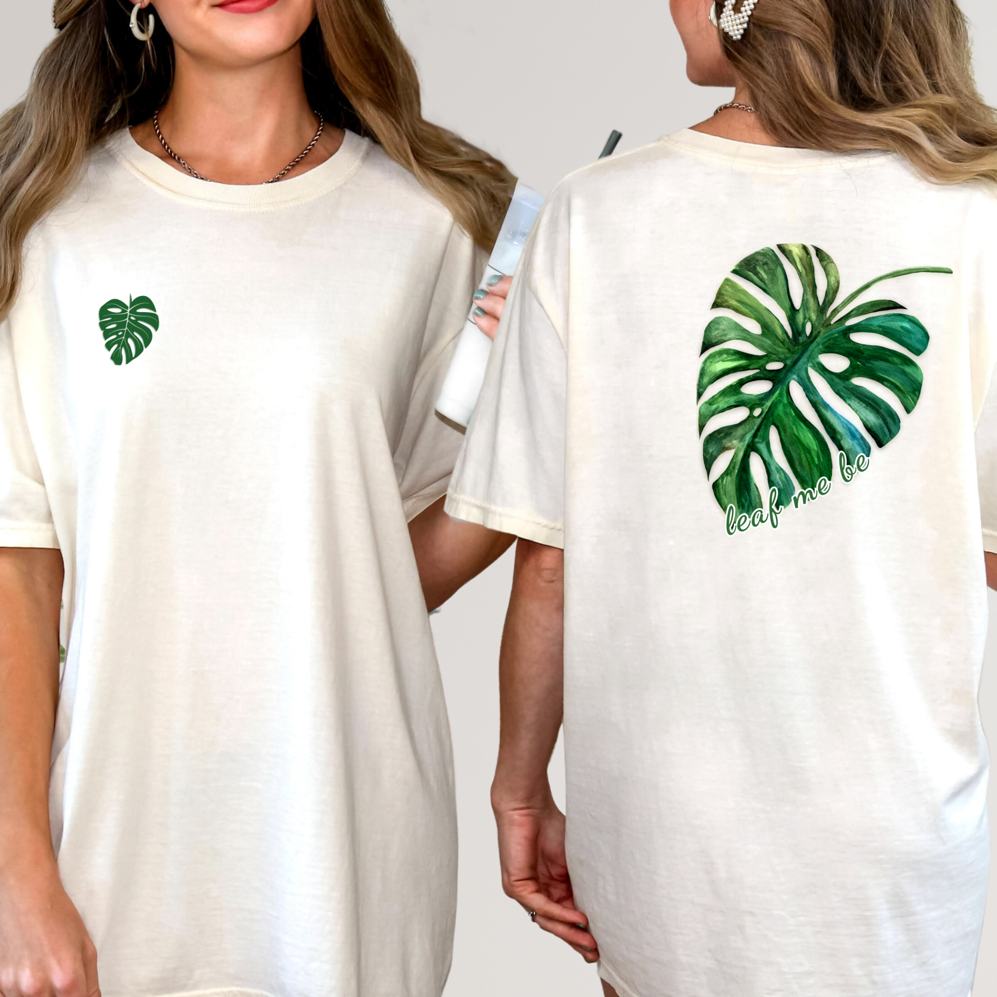 Monstera Leaf Me Be Front and Back T-Shirt | Plant lover Tee | Botanical T-Shirt  product thumbnail image