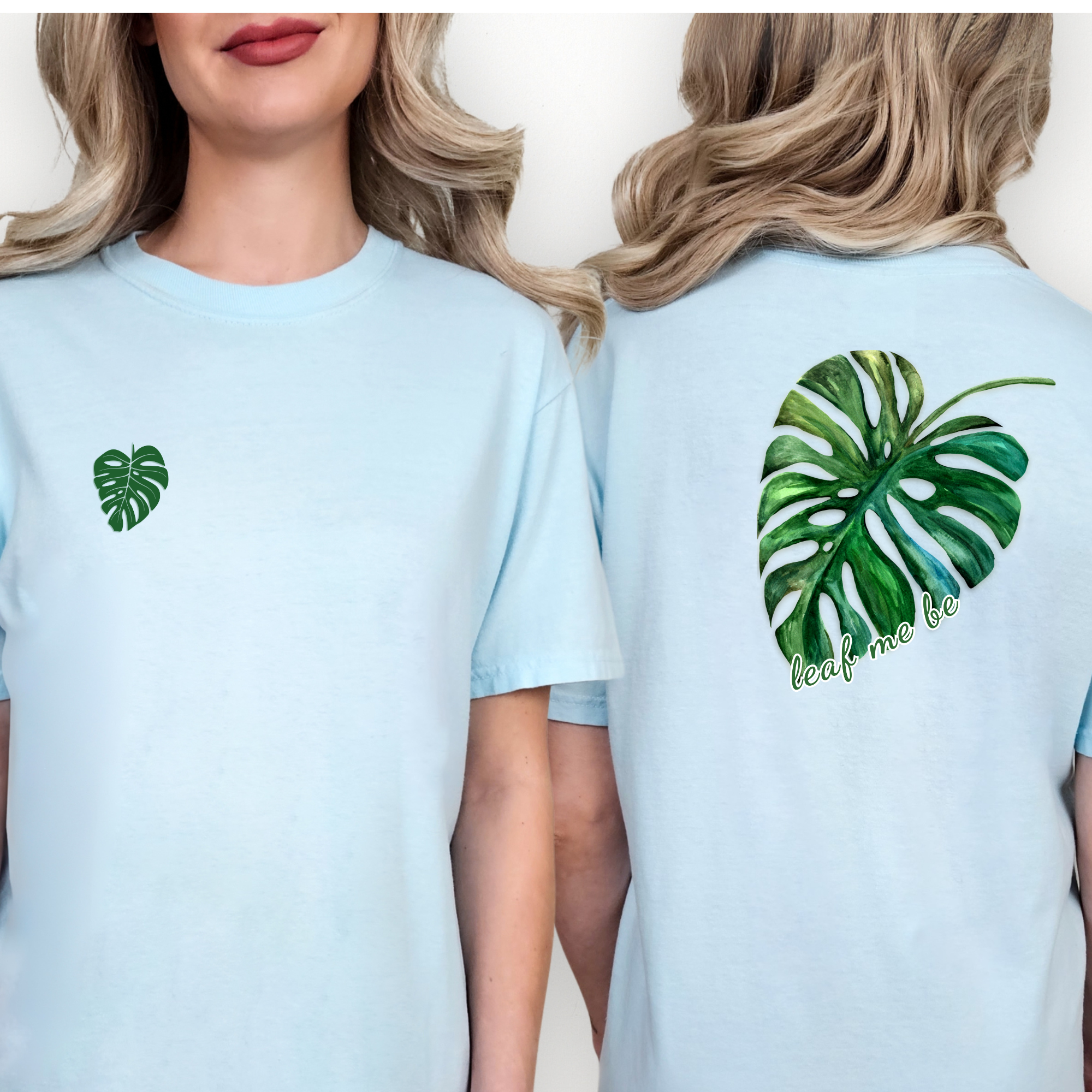 Monstera Leaf Me Be Front and Back T-Shirt | Plant lover Tee | Botanical T-Shirt product thumbnail image Monstera Leaf Me Be Front and Back T-Shirt | Plant lover Tee | Botanical T-Shirt product thumbnail image