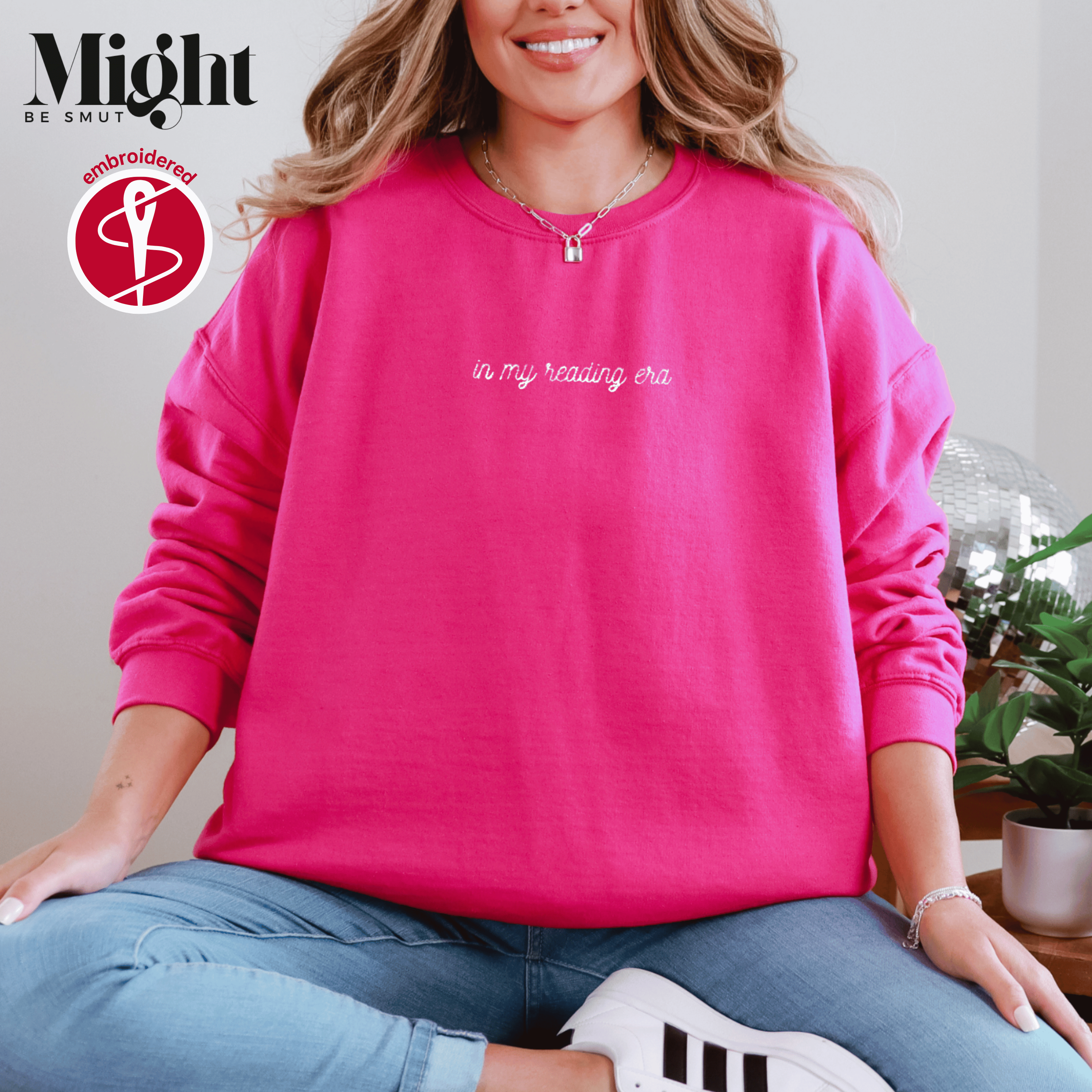Embroidered In My Reading Era Crewneck Sweatshirt  product thumbnail image